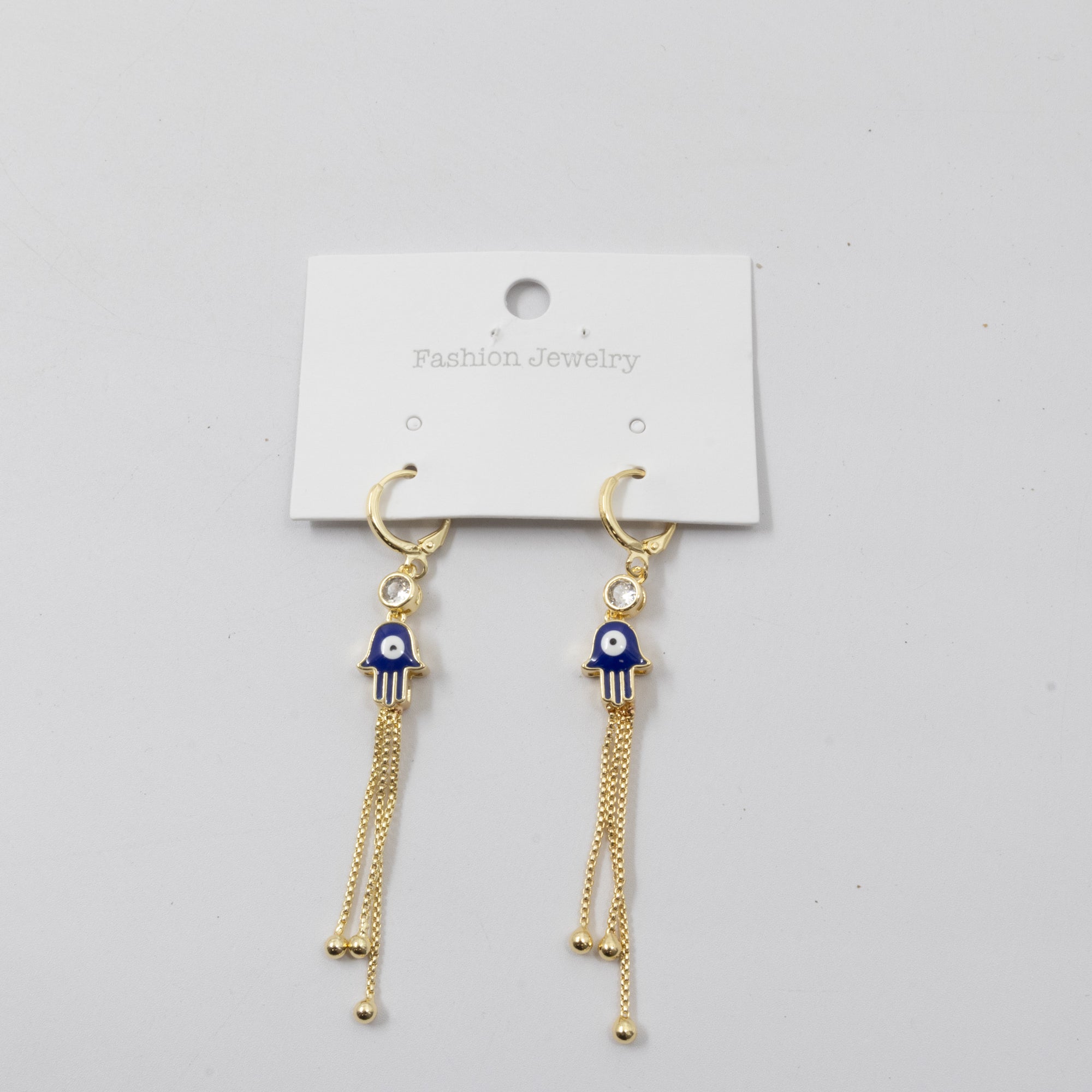 Aretes Dorados Largos de Ojo Turco M1 Oro Laminado