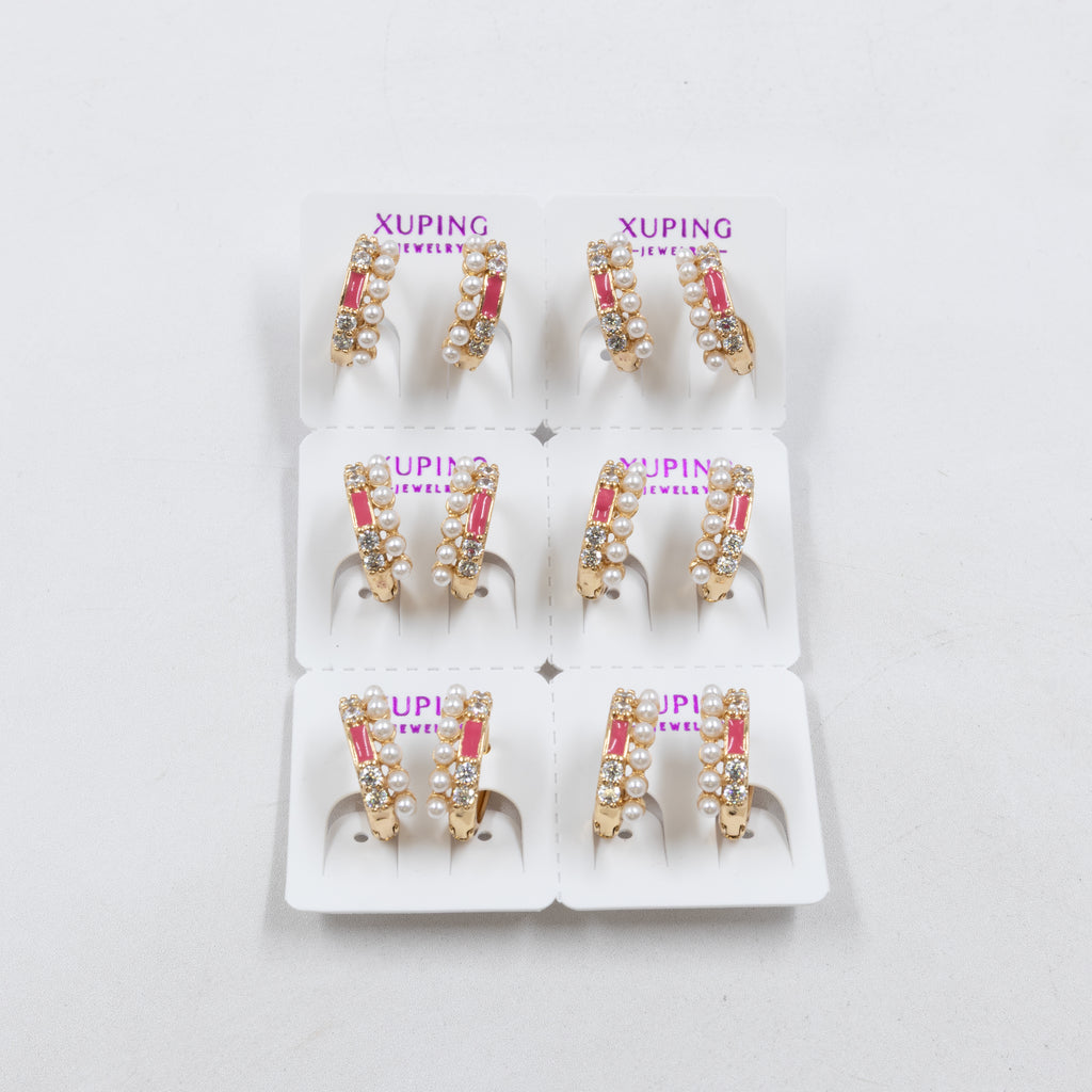 Paquete de 6 pares de Aretes Xuping Dorado M11 Oro Laminado