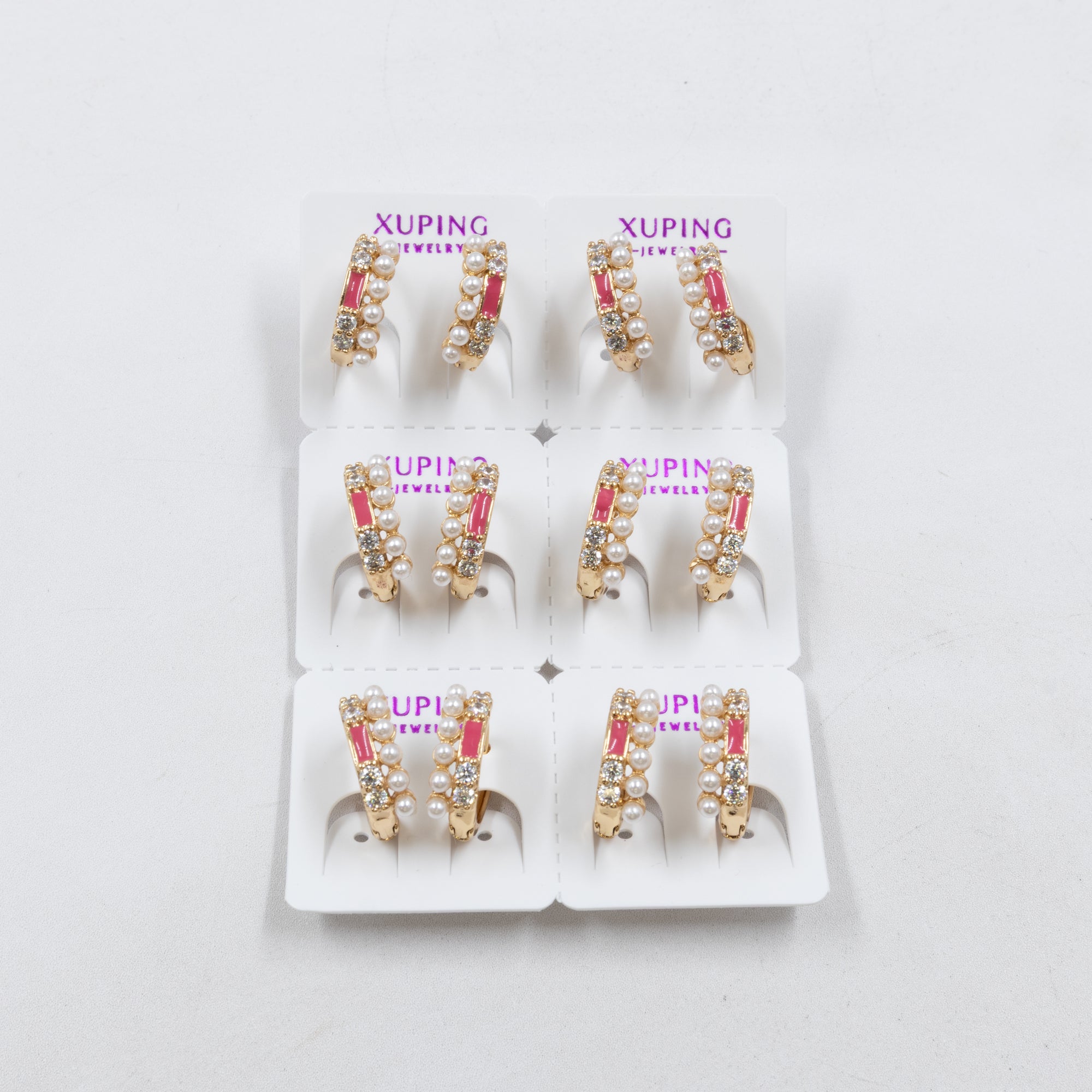 Paquete de 6 pares de Aretes Xuping Dorado M11 Oro Laminado