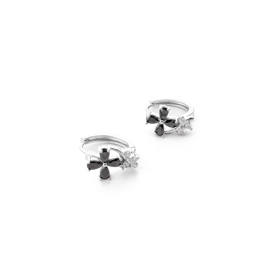 Aretes Plateados Huggies con Piedras Diferentes Colores M12 Oro Laminado