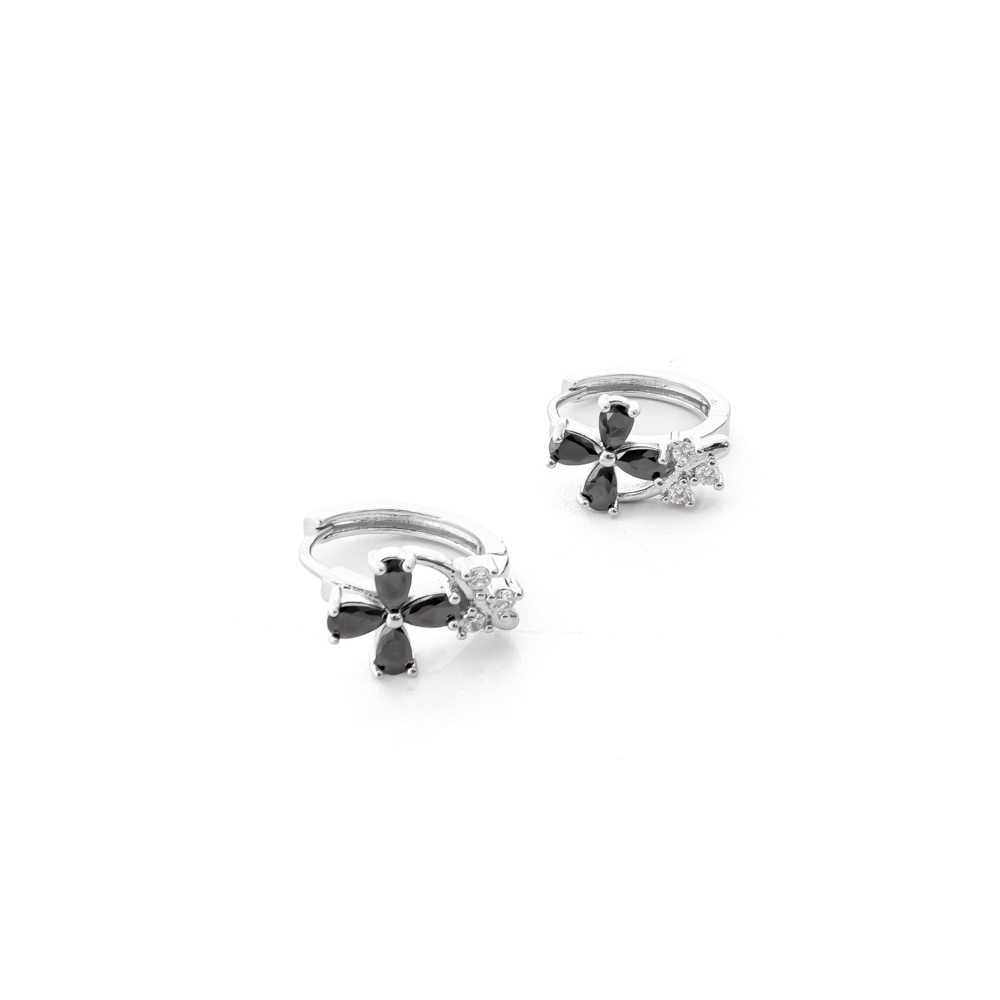 Aretes Plateados Huggies con Piedras Diferentes Colores M12 Oro Laminado