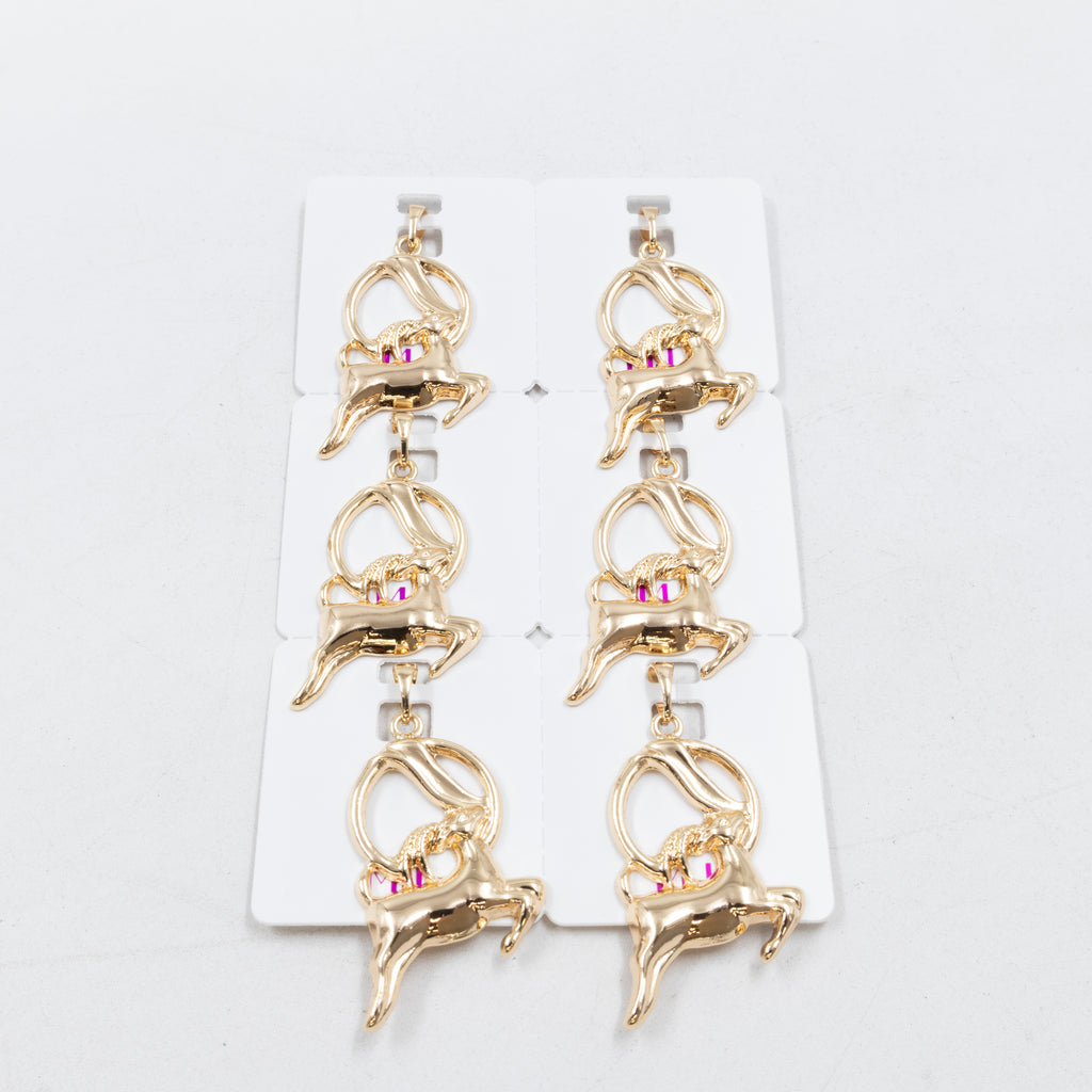 Paquete de 6 dijes con Piedras Oro Rosado  M8 Oro Laminado