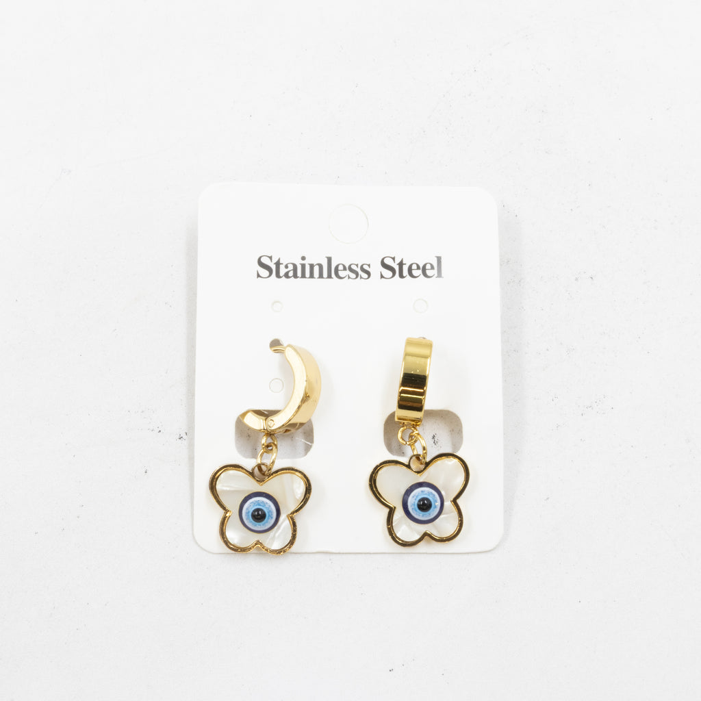 Aretes  Dorados de Ojo Turco M3 Oro Laminado