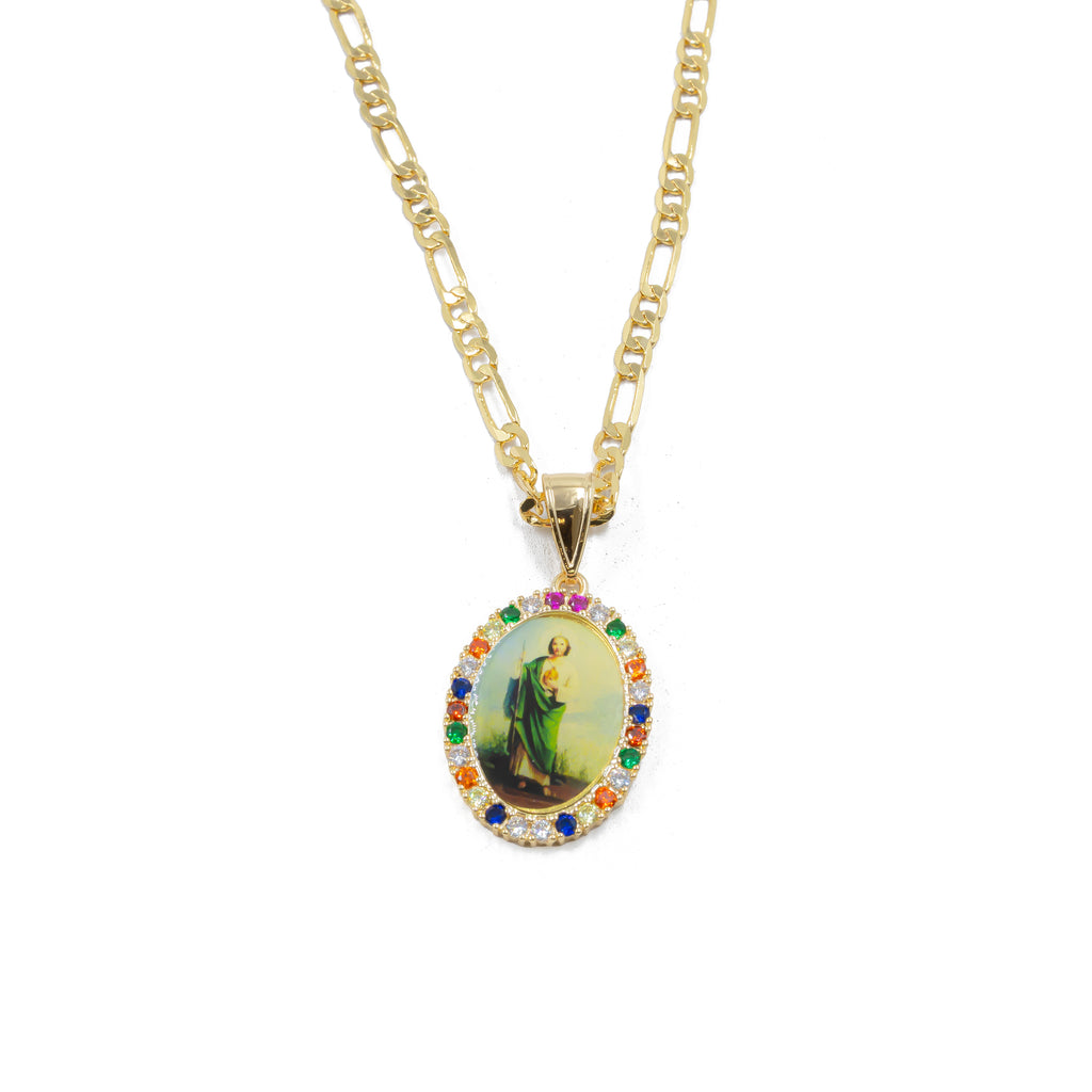 Collar con Dije Religioso Dorado M1 Oro Laminado