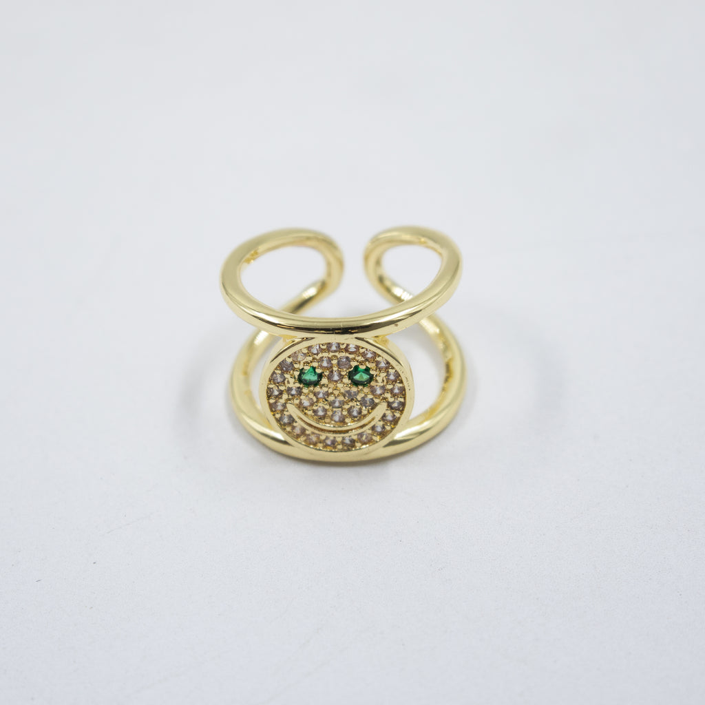 Anillos Dorados Ajustables de caritas M1 Oro Laminado