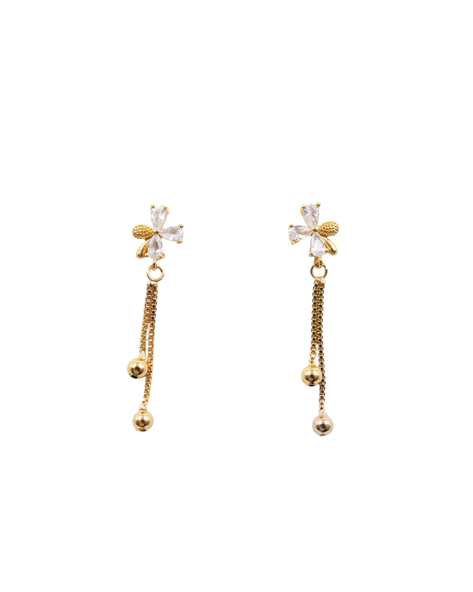 Aretes Dorados Largos M6 Oro Laminado