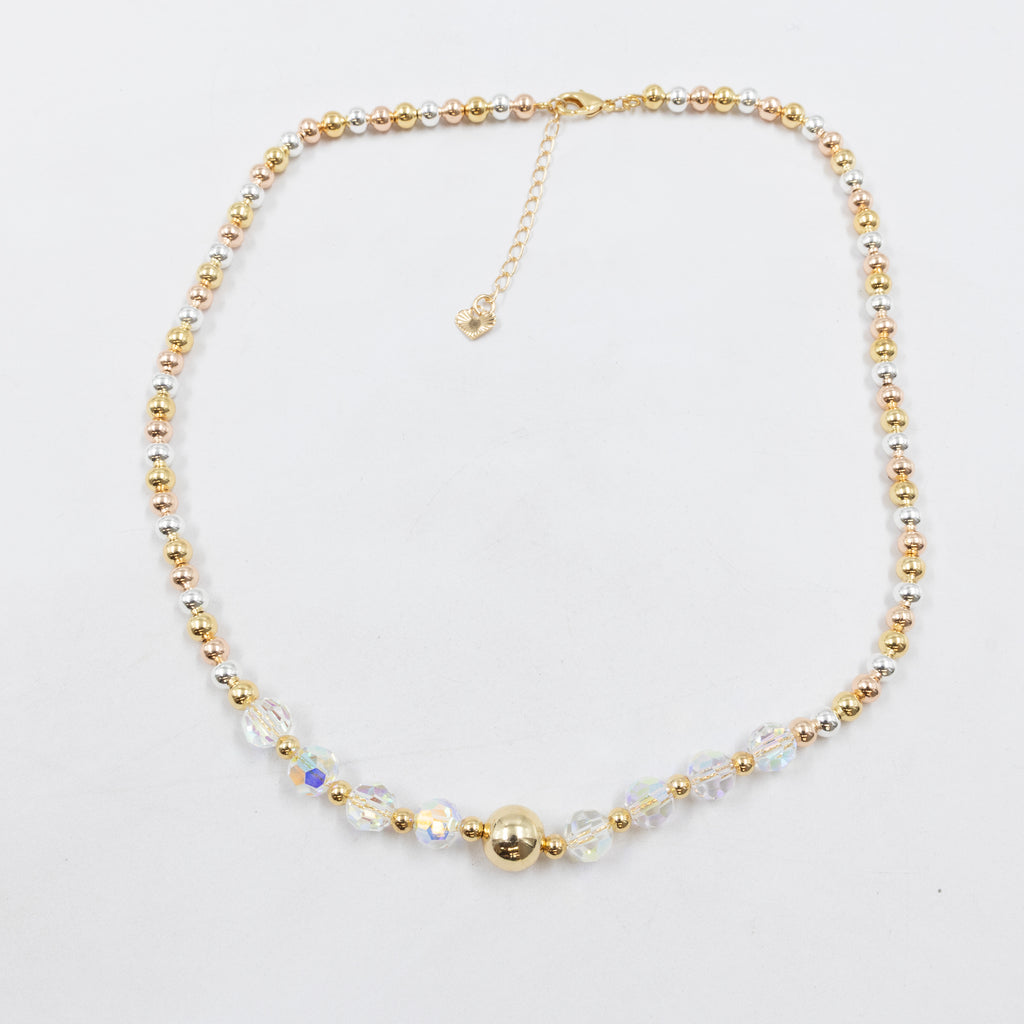 Collar Oro Florentino de Cuentas M3 Oro Laminado