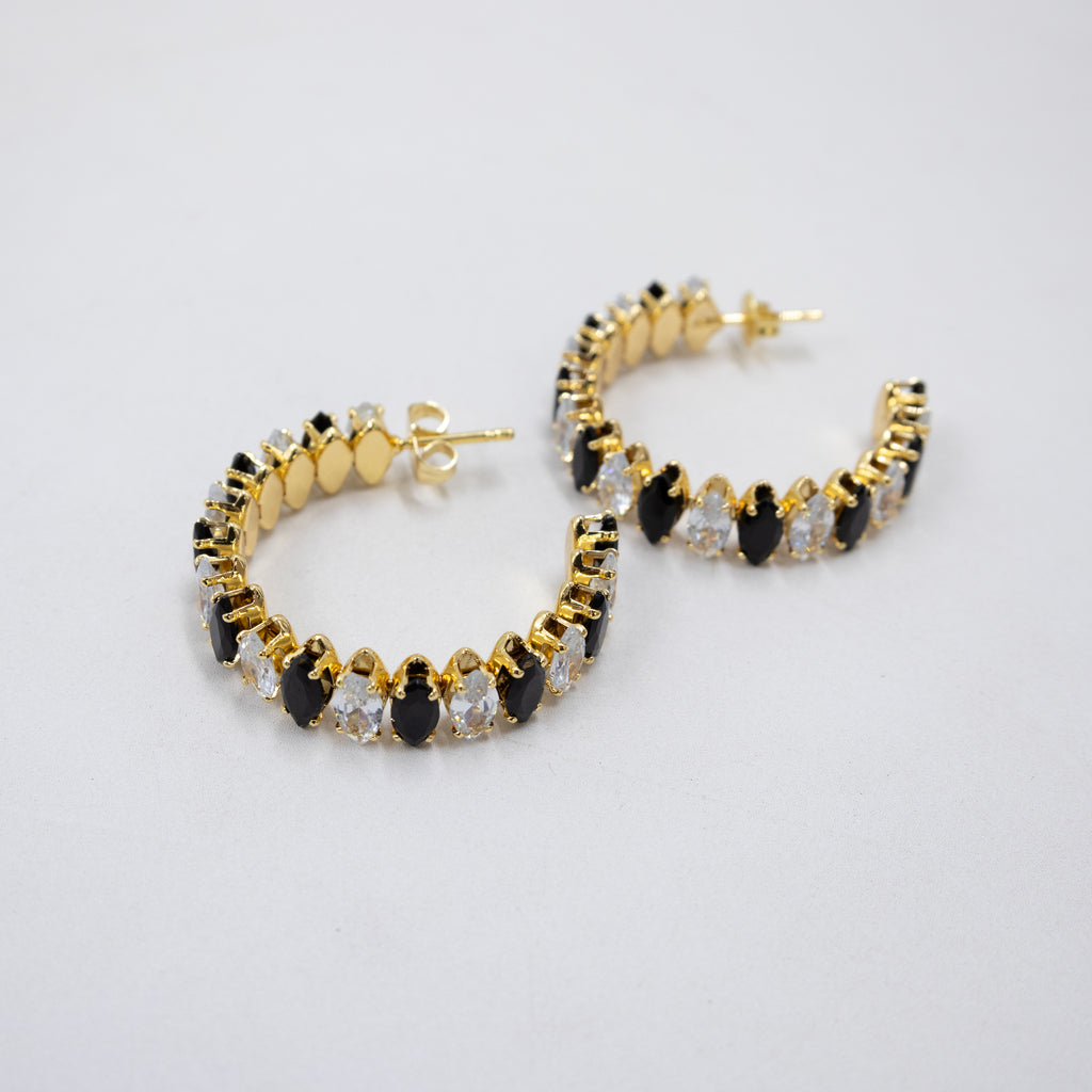 Aretes Dorados con piedras de color M8 Oro Laminado