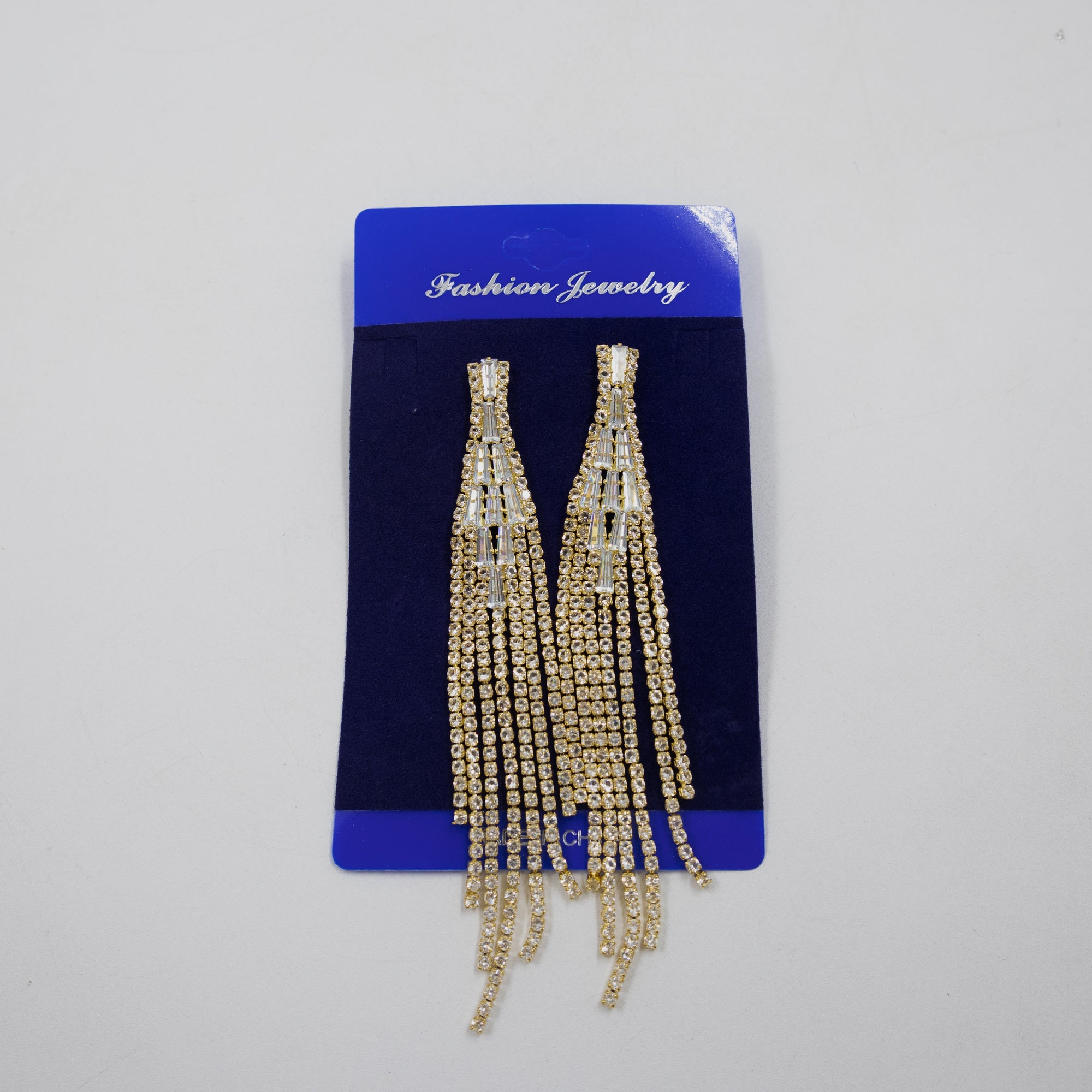 Aretes Largos con piedras M1 Oro Laminado
