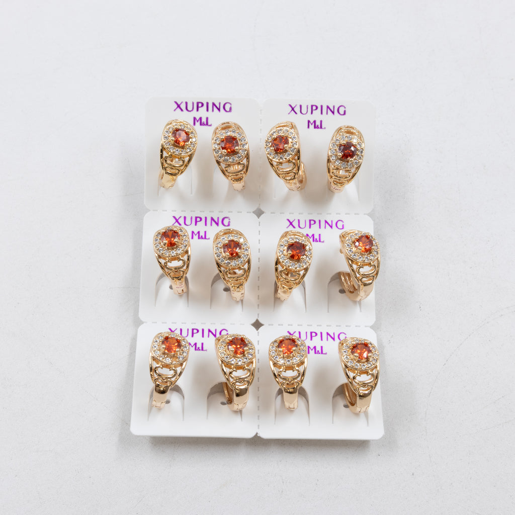 Paquete de 6 pares de Aretes Xuping Dorado M1 Oro Laminado
