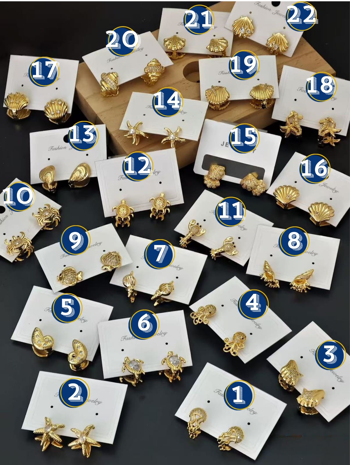 Aretes Dorados Elegantes M3 Oro Laminado