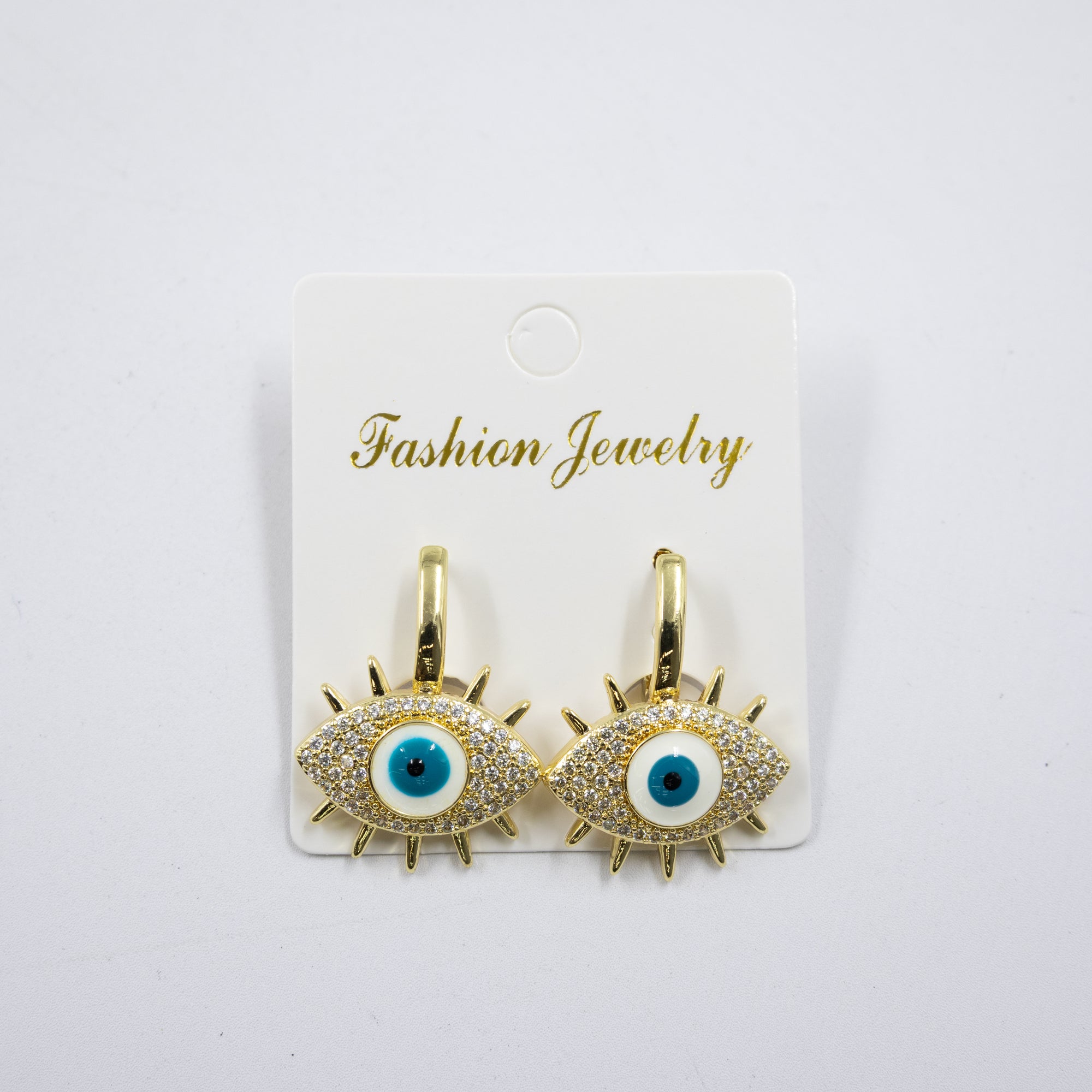 Arete Dorado de Ojo Turco M7 Oro Laminado