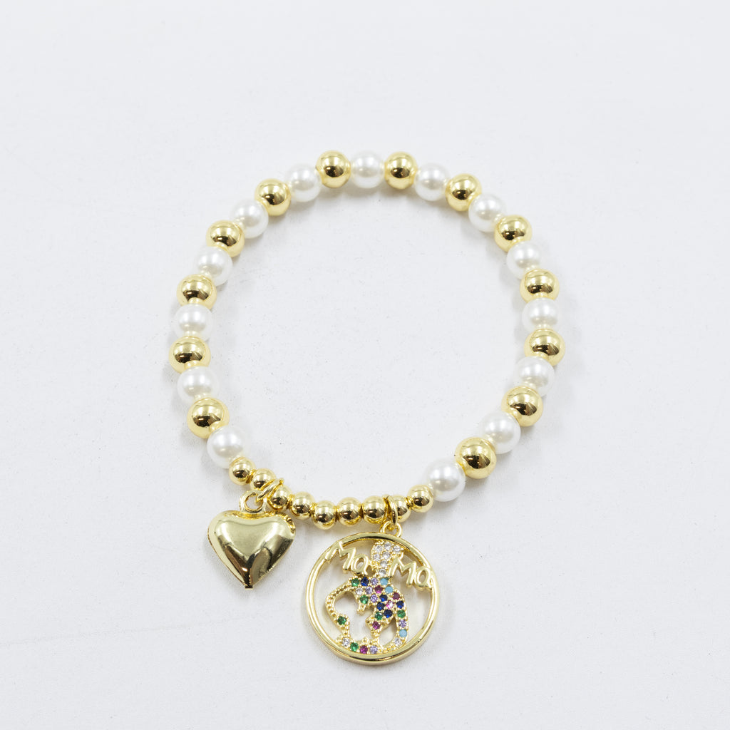 Pulsera con dije de Mamá M1 Oro Laminado 05/03/26