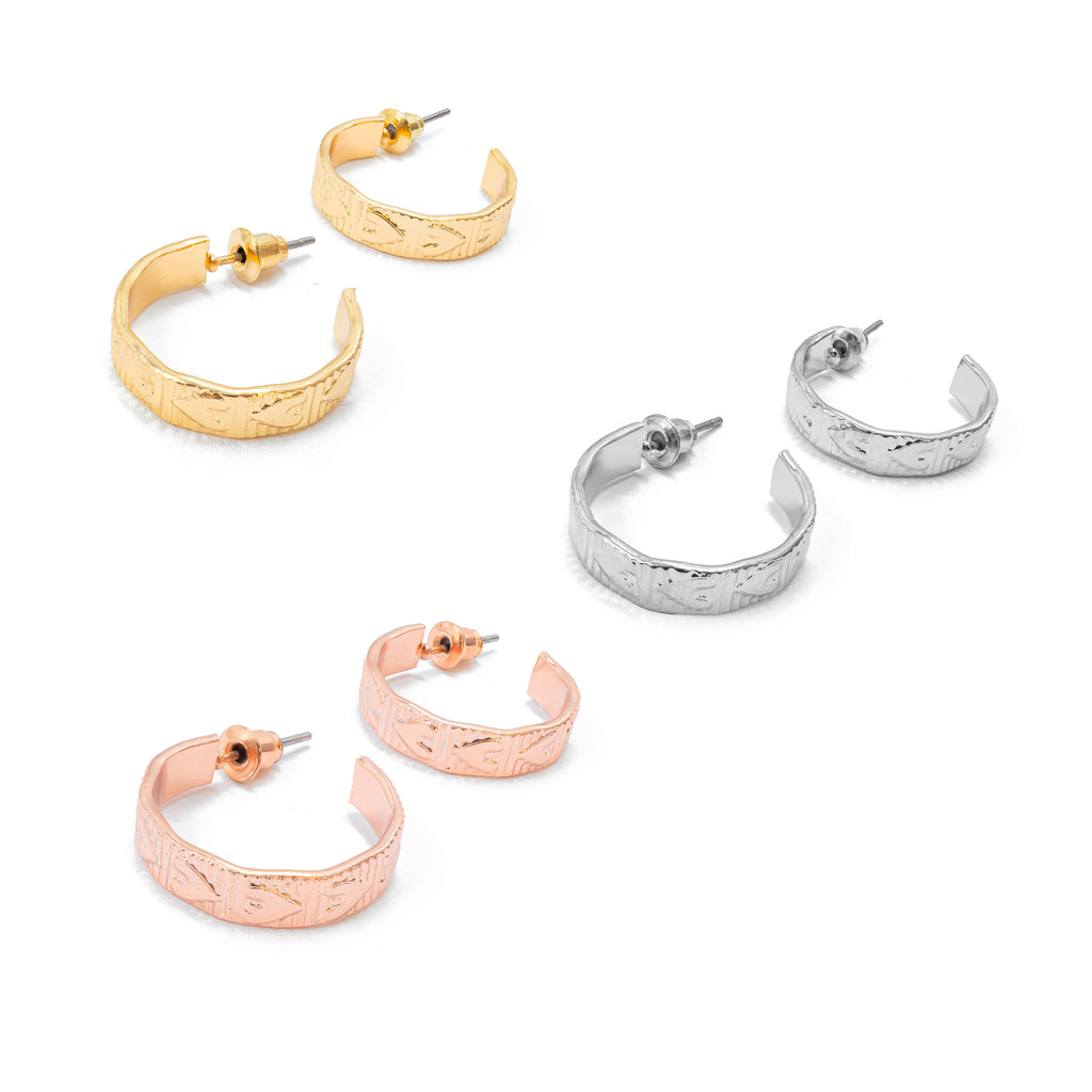 Paquete de 3 pares de Arracadas M1 Oro Laminado