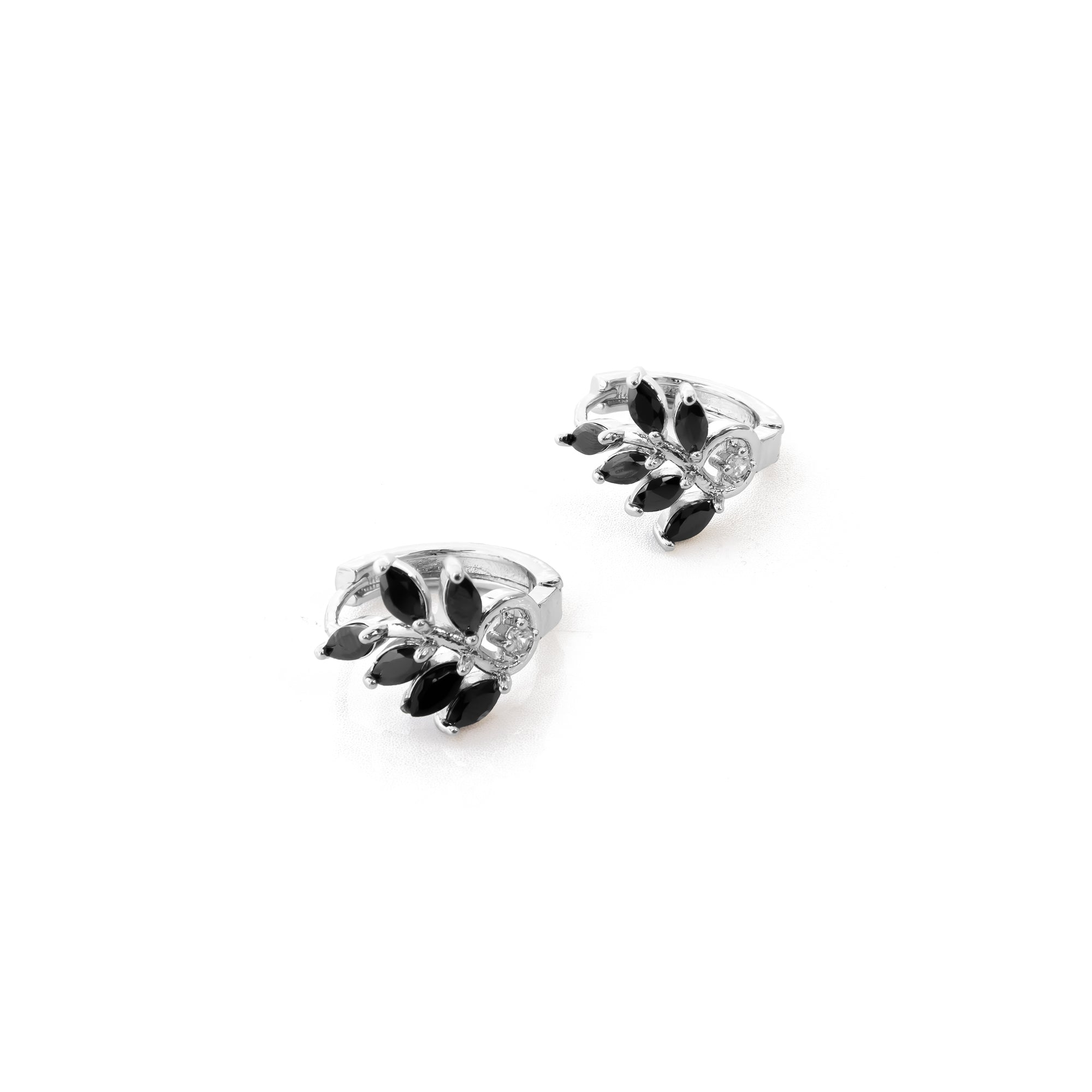 Aretes Plateados Huggies con Piedras Diferentes Colores M9 Oro Laminado