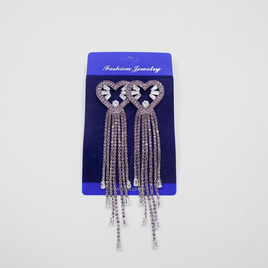 Aretes Largos con piedras M2 Oro Laminado