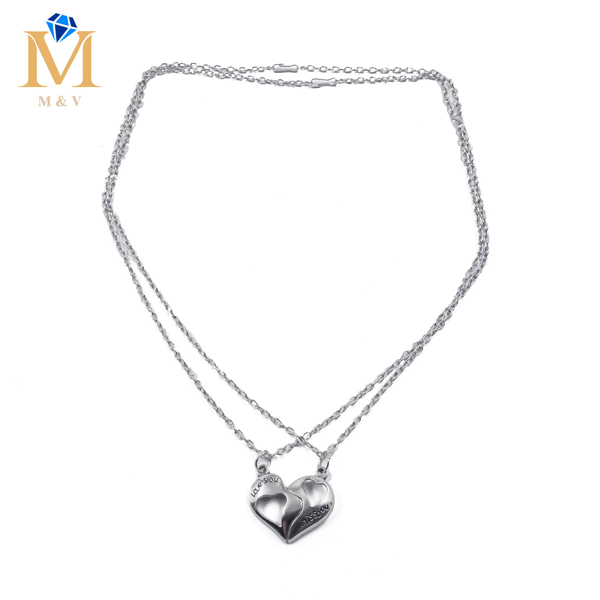 Collares en Pareja de corazón M2 Acero Inoxidable