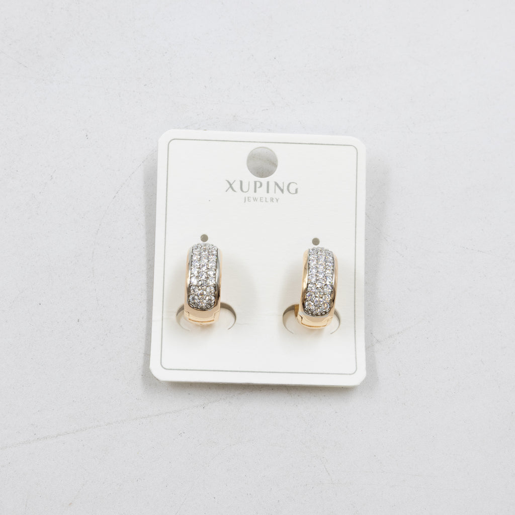 Aretes Dorados con Piedras Xuping M3 Oro Laminado