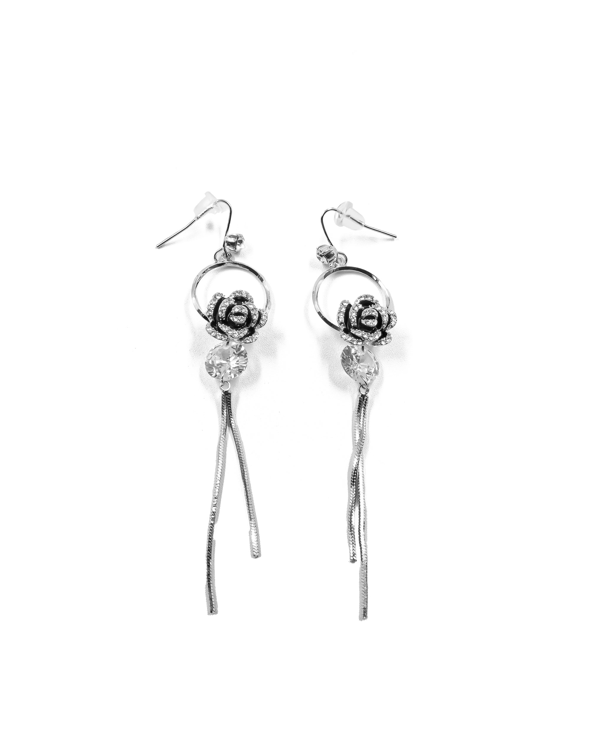 Aretes Largos Ansheli Plateados M25 Oro Laminado