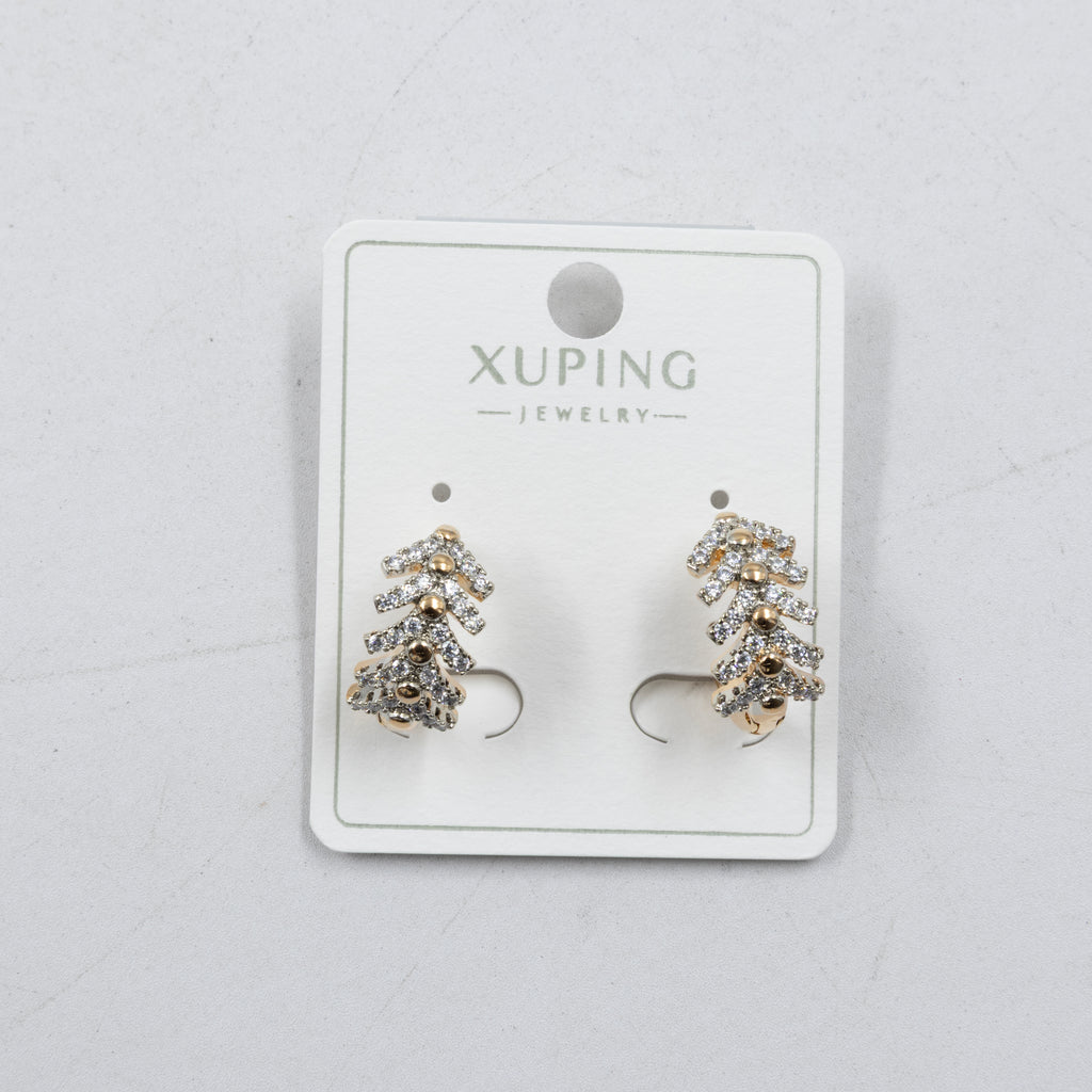Aretes Dorados con Piedras Xuping M6 Oro Laminado