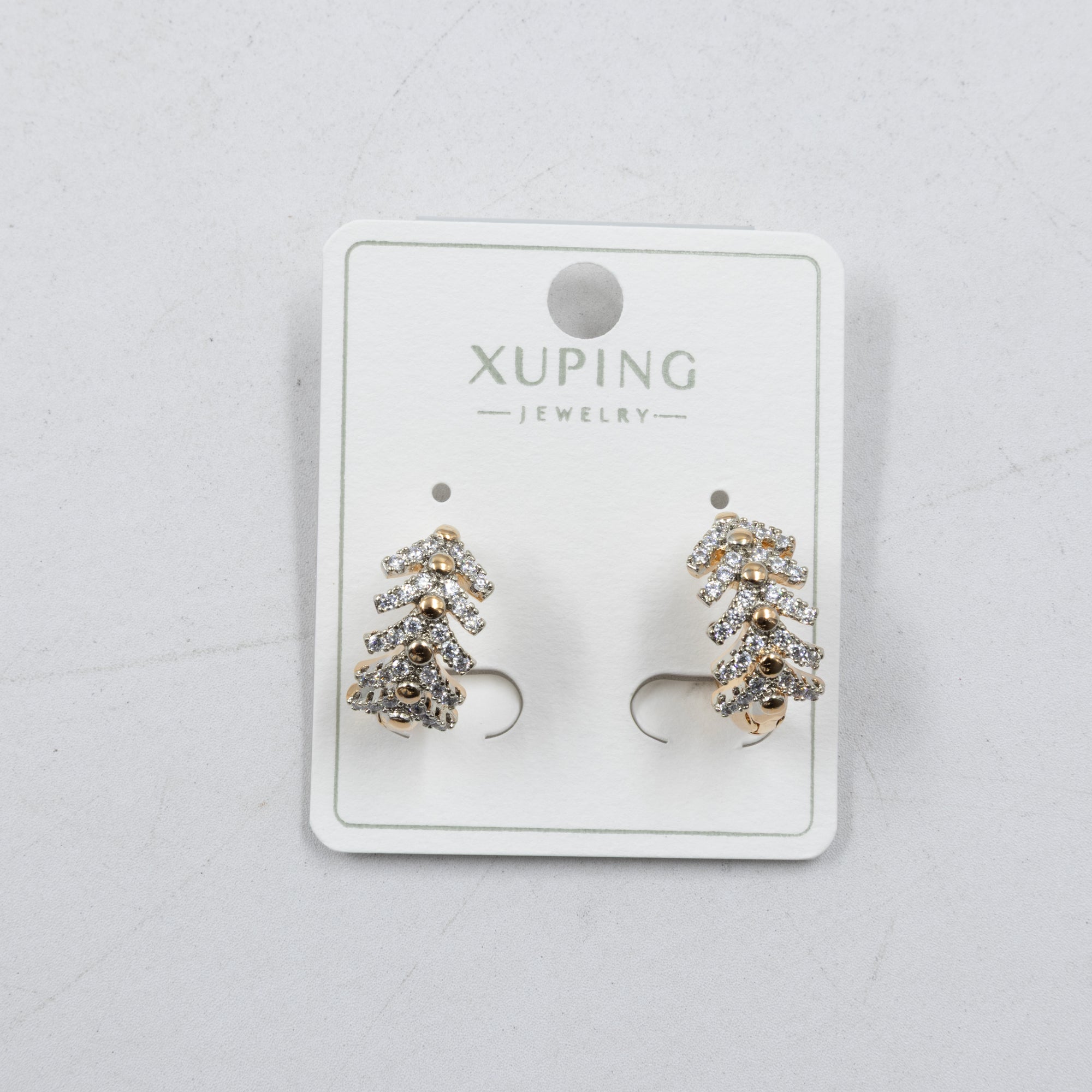 Aretes Dorados con Piedras Xuping M6 Oro Laminado