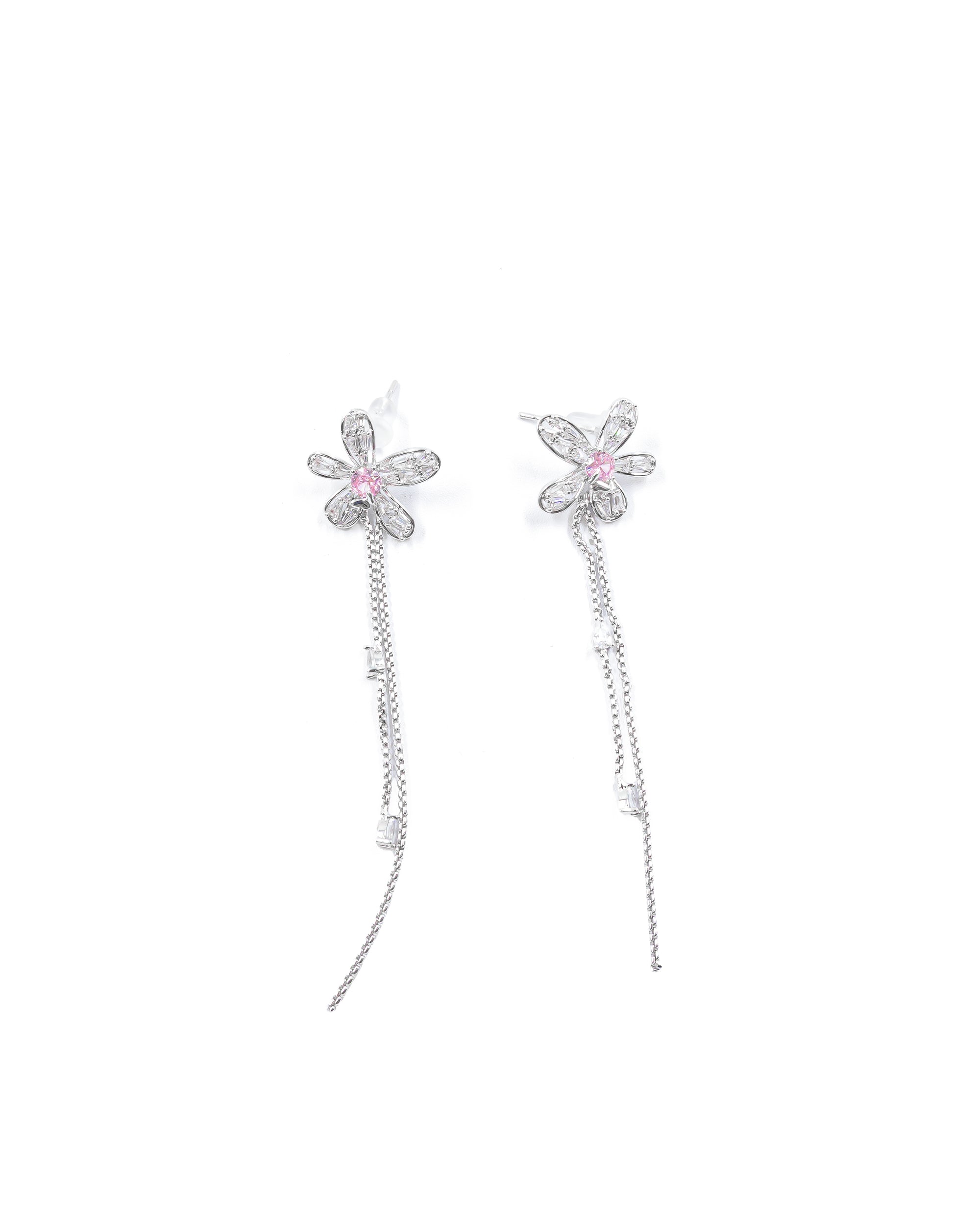 Aretes Largos Ansheli Plateados M24 Oro Laminado