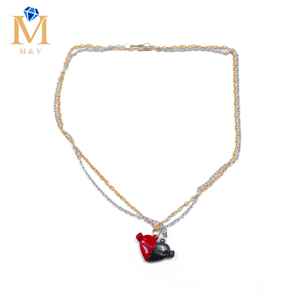 Collares en Pareja de corazón M3 Acero Inoxidable
