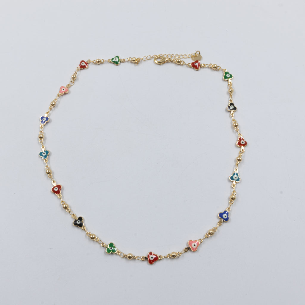 Collar Dorado de Ojo Turco M3 Oro Laminado