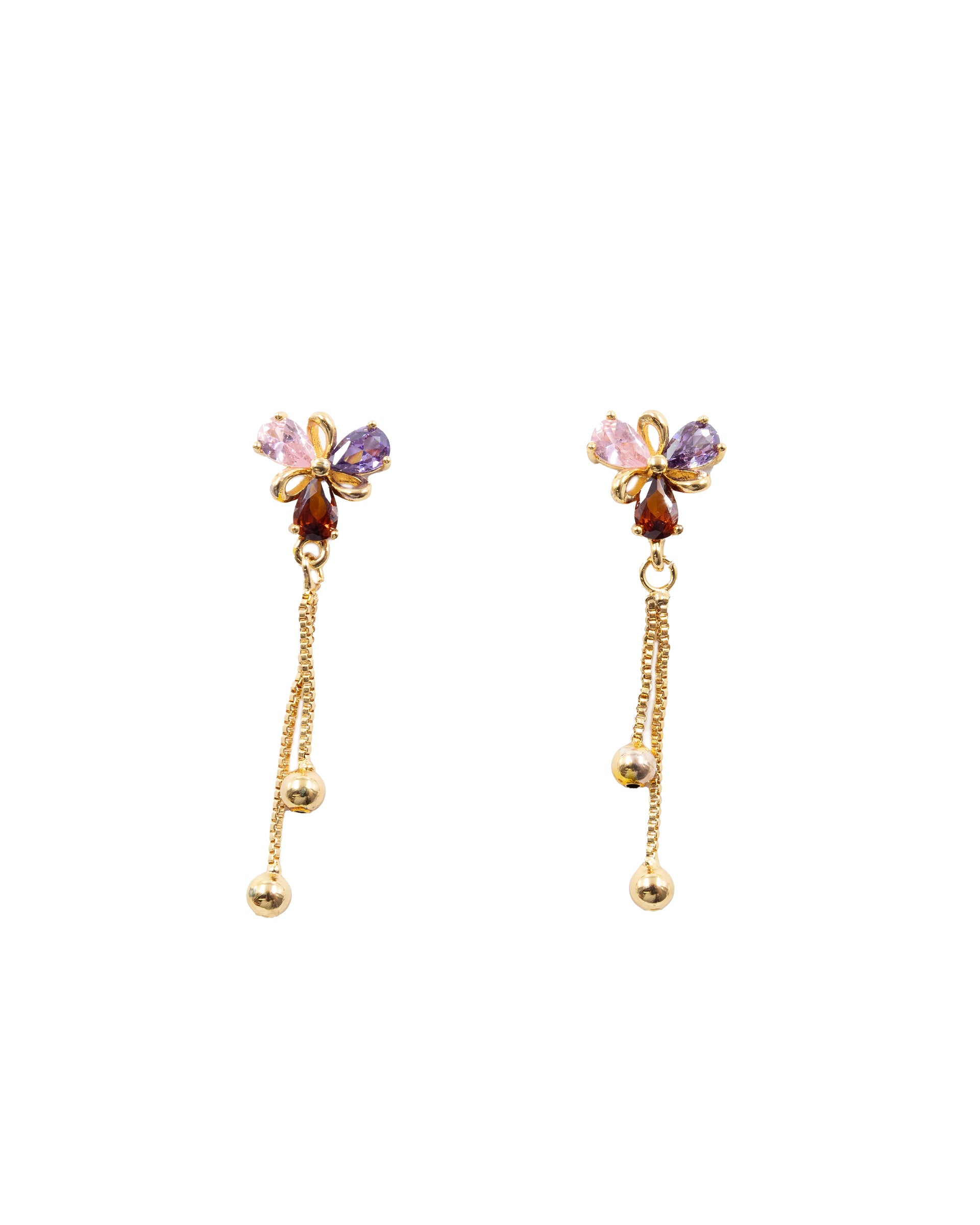 Aretes Dorados Largos M5 Oro Laminado