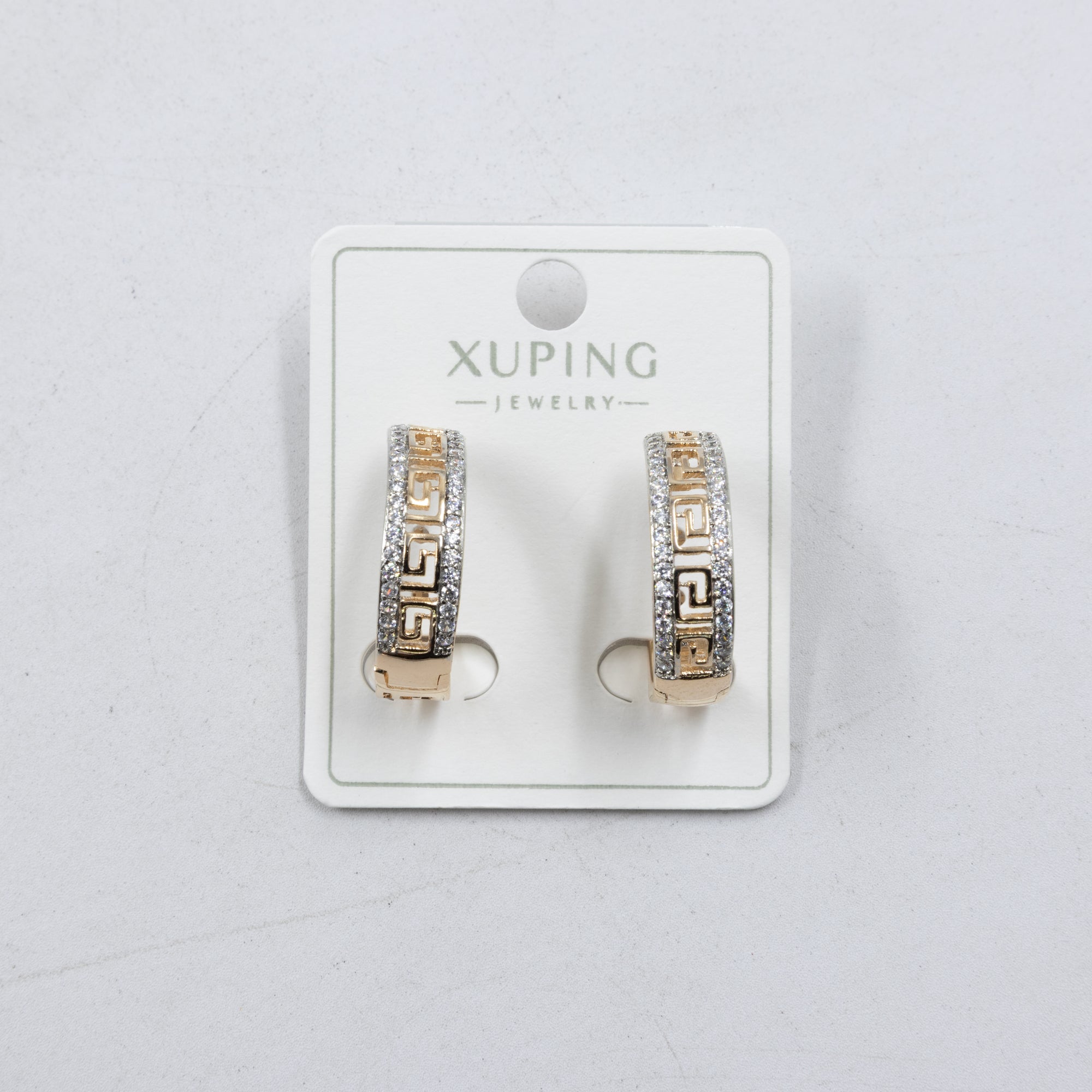 Aretes Dorados con Piedras Xuping M5 Oro Laminado