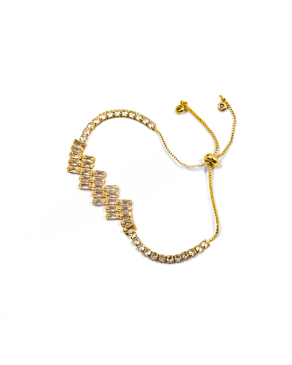 Pulsera de piedras en estilo zigzag Oro Laminado
