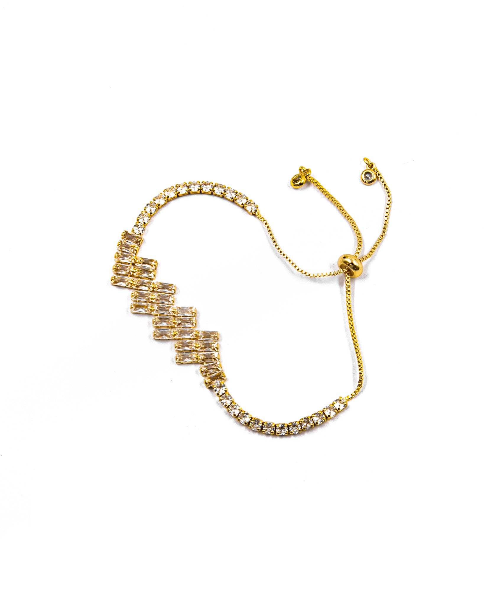 Pulsera de piedras en estilo zigzag Oro Laminado
