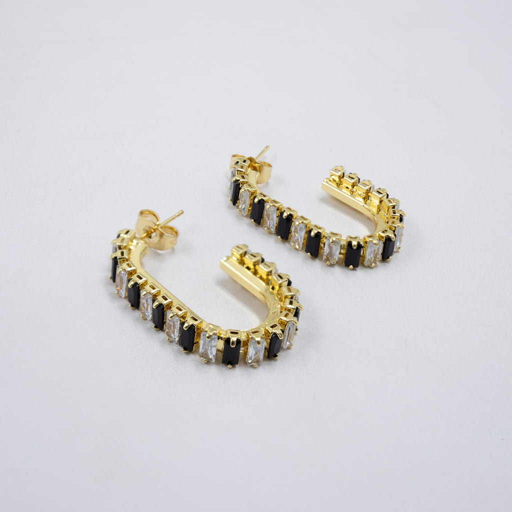 Aretes Dorados con piedras de color M10 Oro Laminado