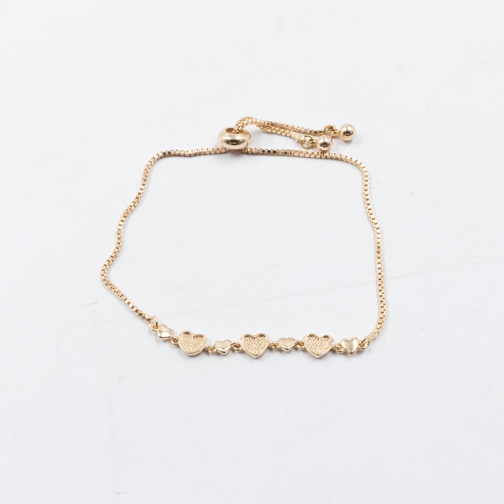 Pulsera Oro Rosado Ajustable con Piedras Oro Laminado