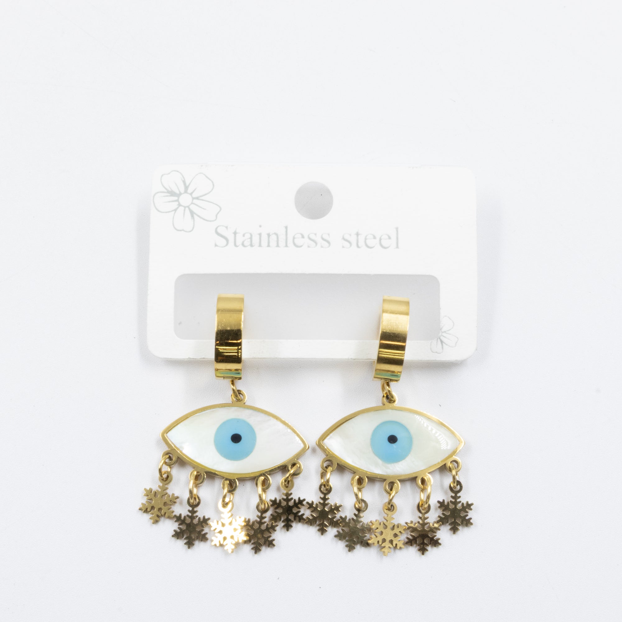 Aretes Dorados de Ojo Turco M7 Oro Laminado