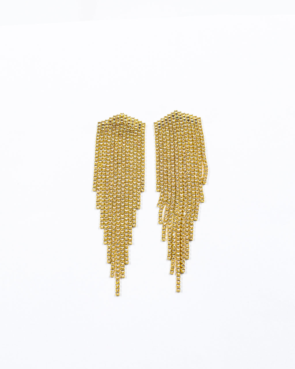Aretes Largos de piedras - M3 Oro Laminado