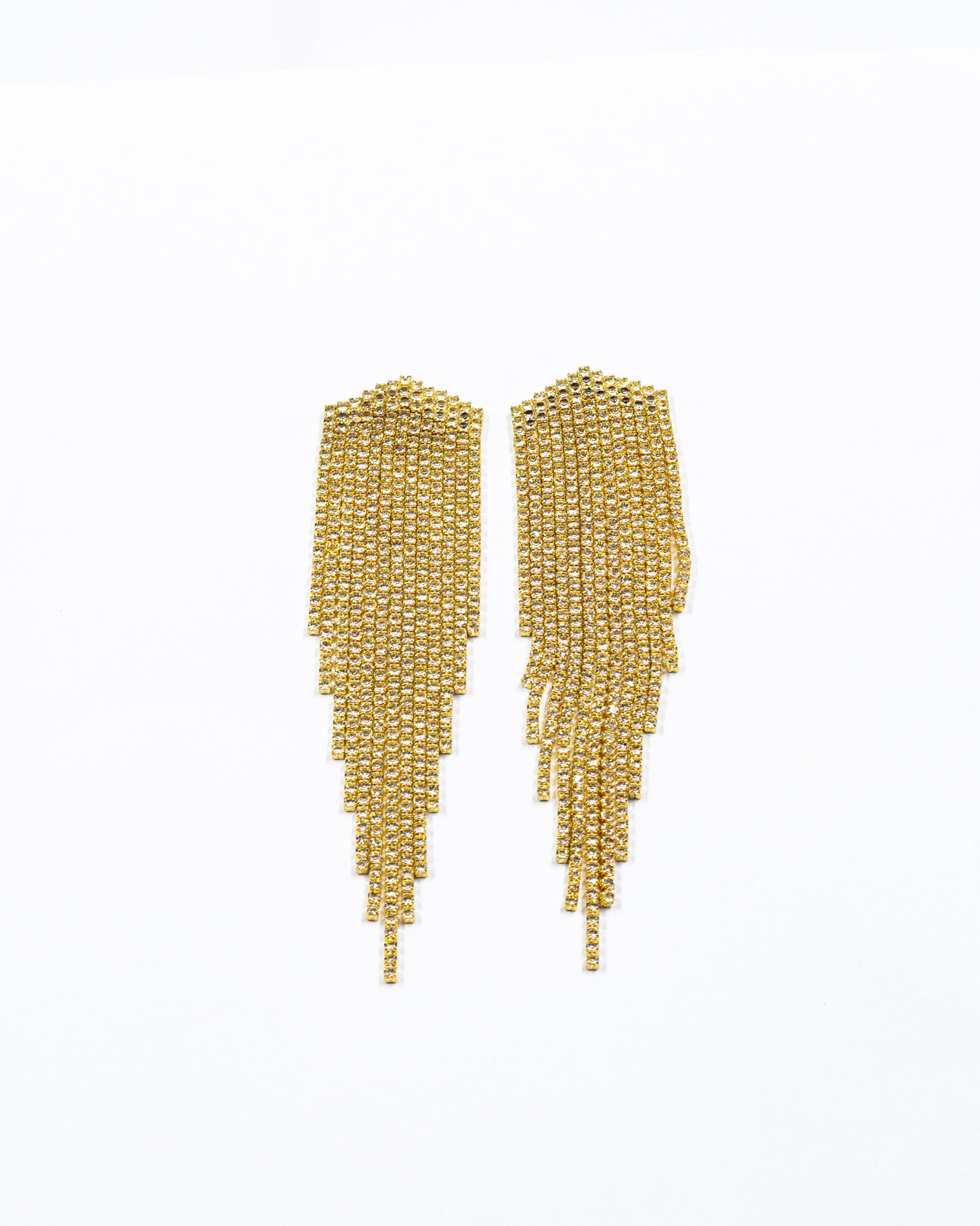 Aretes Largos de piedras - M3 Oro Laminado