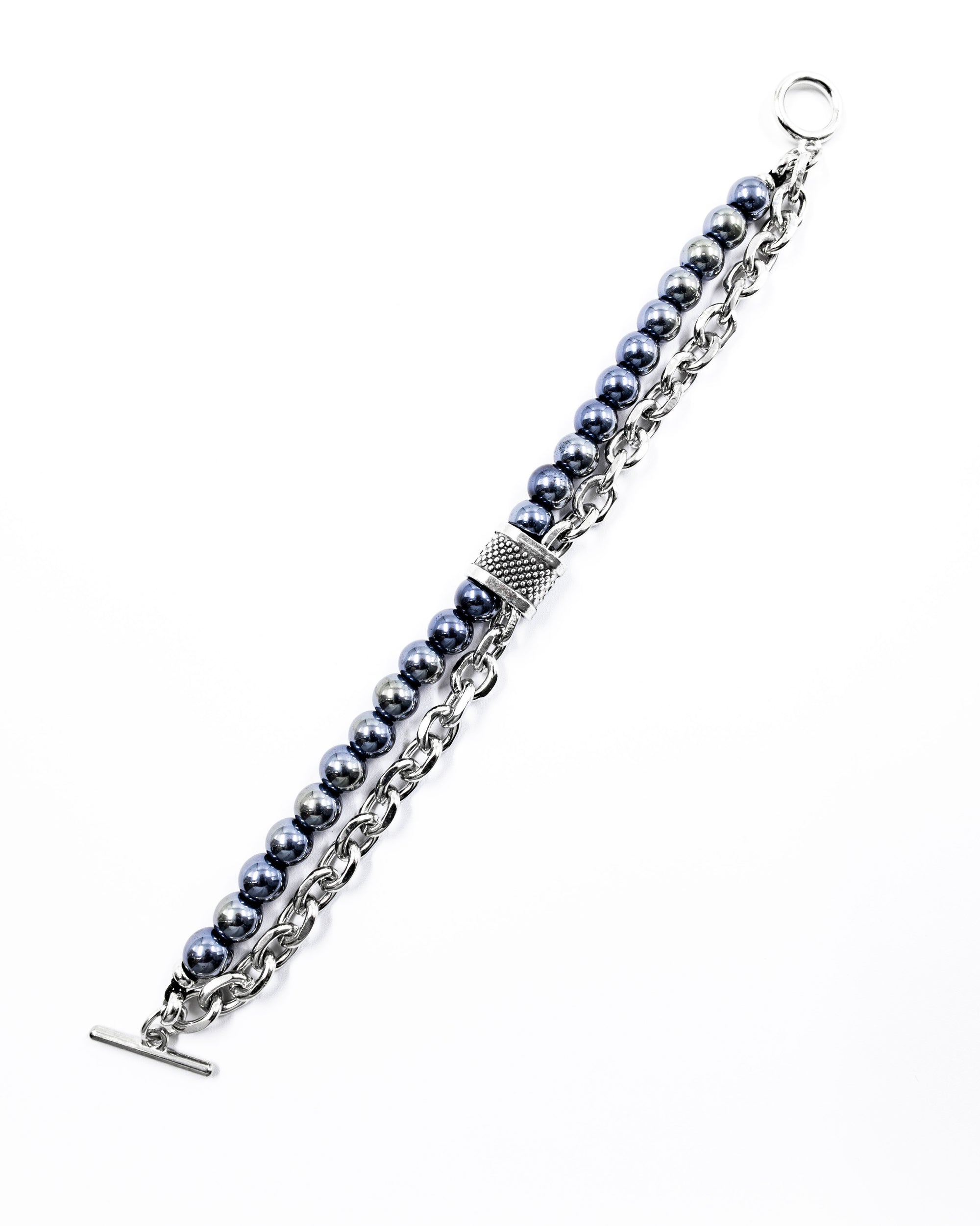 Pulsera de cuentas con Dije M6 Acero Inoxidable