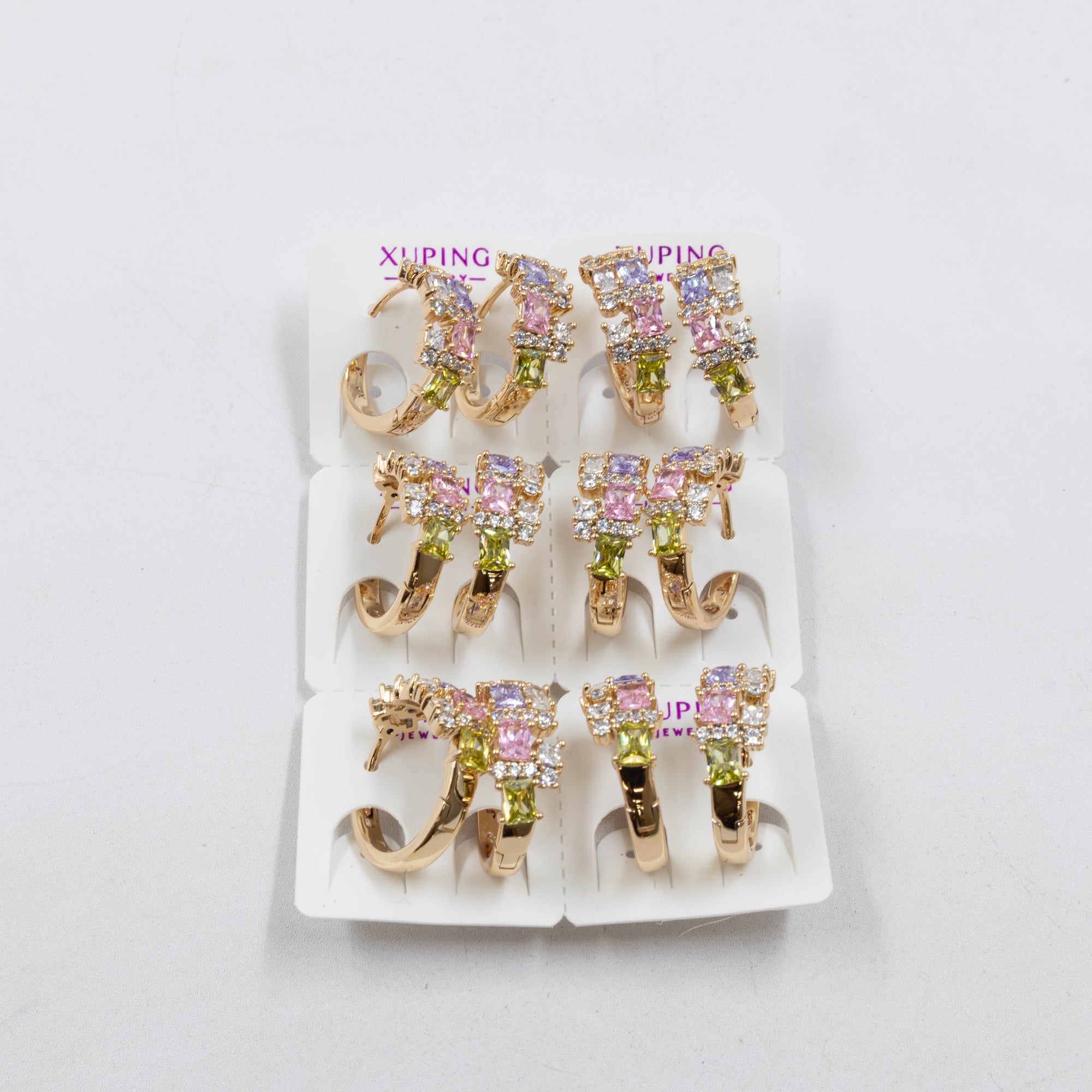 Paquete de 6 pares de Aretes Xuping Dorado M12 Oro Laminado
