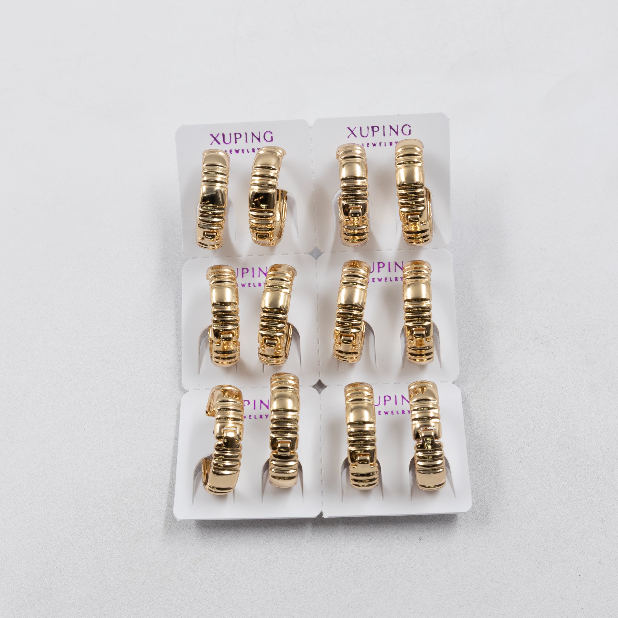 Paquete de 6 pares de Aretes Xuping Dorado M23 Oro Laminado
