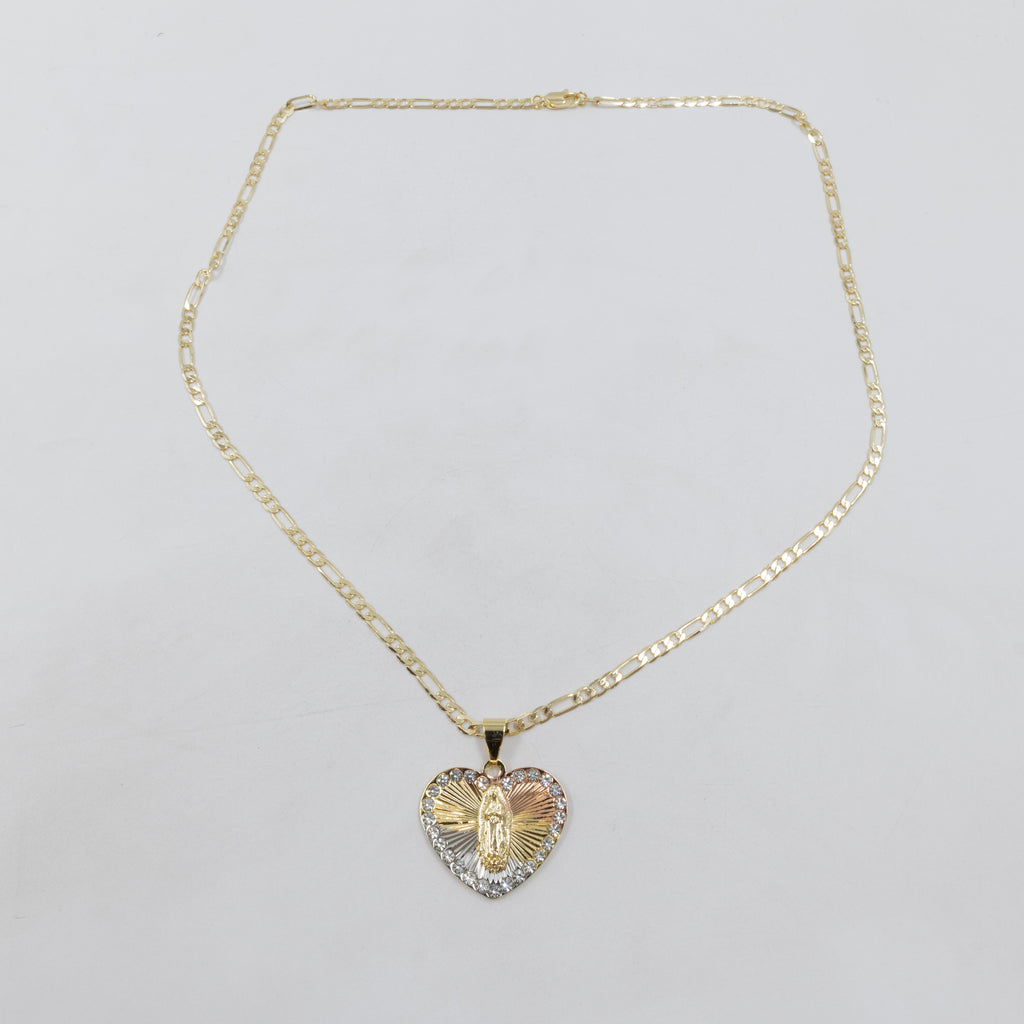 Collar con Dije Religioso Dorado M1 Oro Laminado