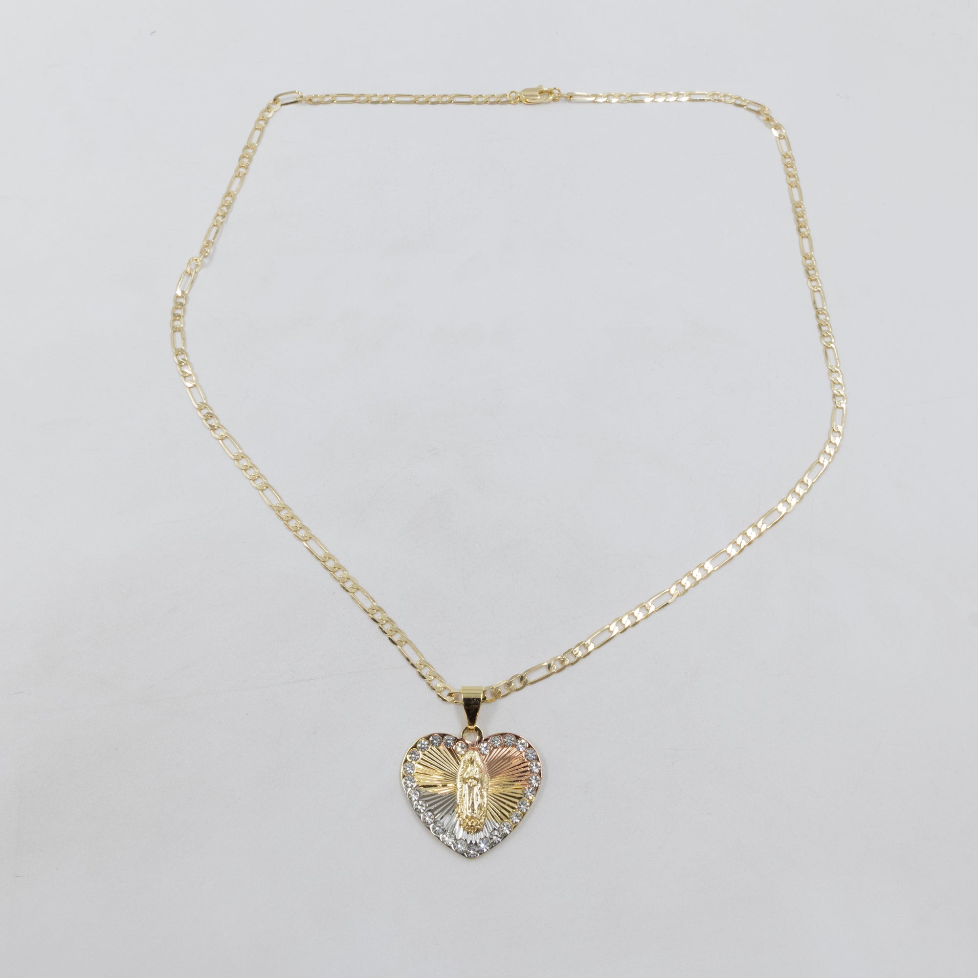 Collar con Dije Religioso Dorado M1 Oro Laminado