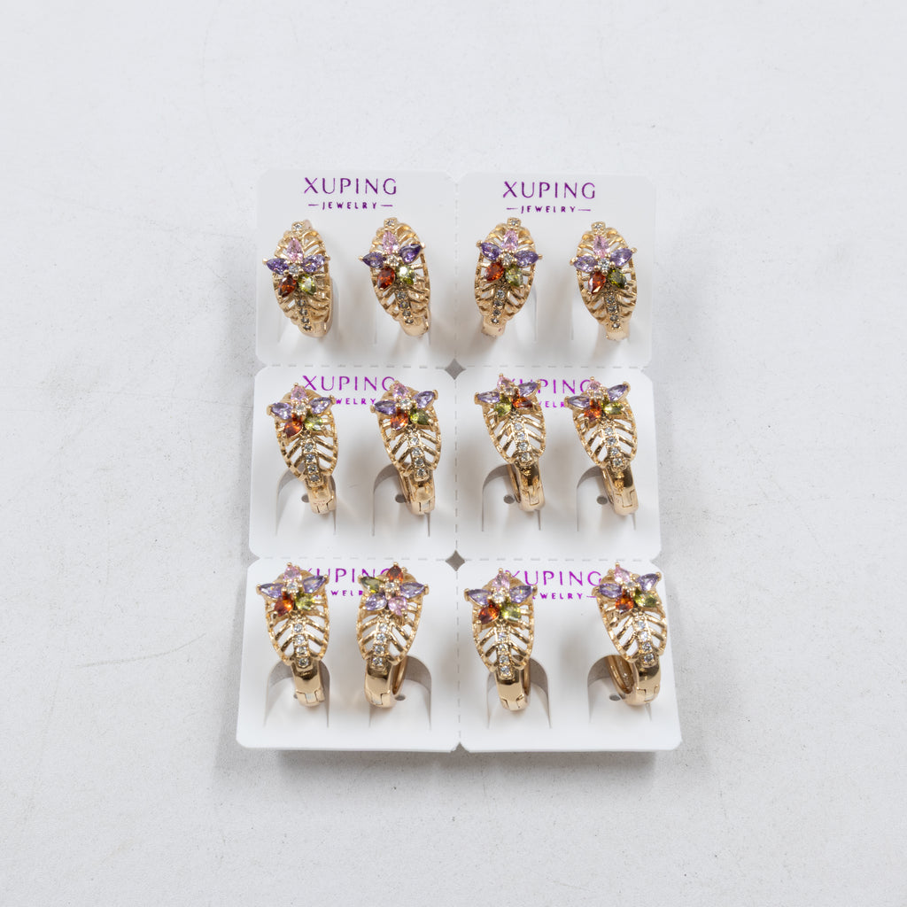 Paquete de 6 pares de Aretes Xuping Dorado M4 Oro Laminado
