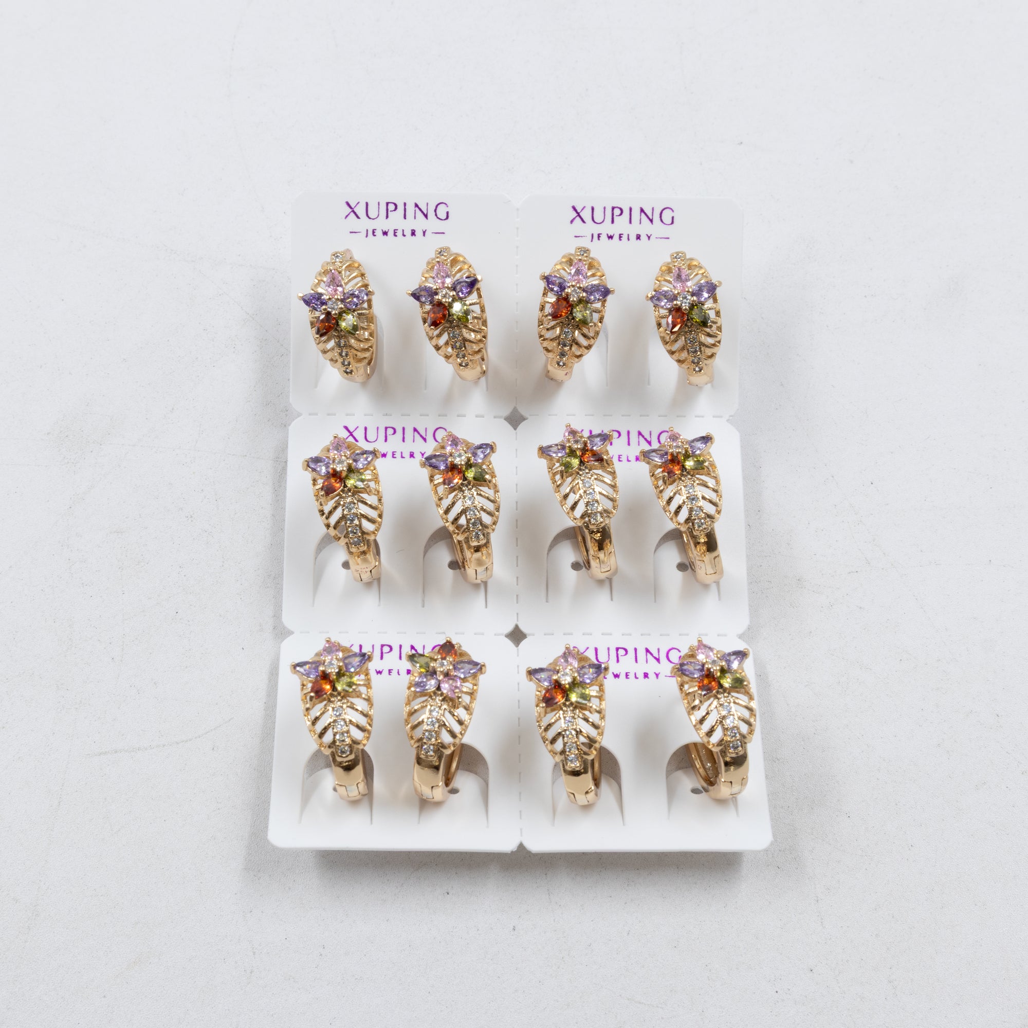 Paquete de 6 pares de Aretes Xuping Dorado M4 Oro Laminado