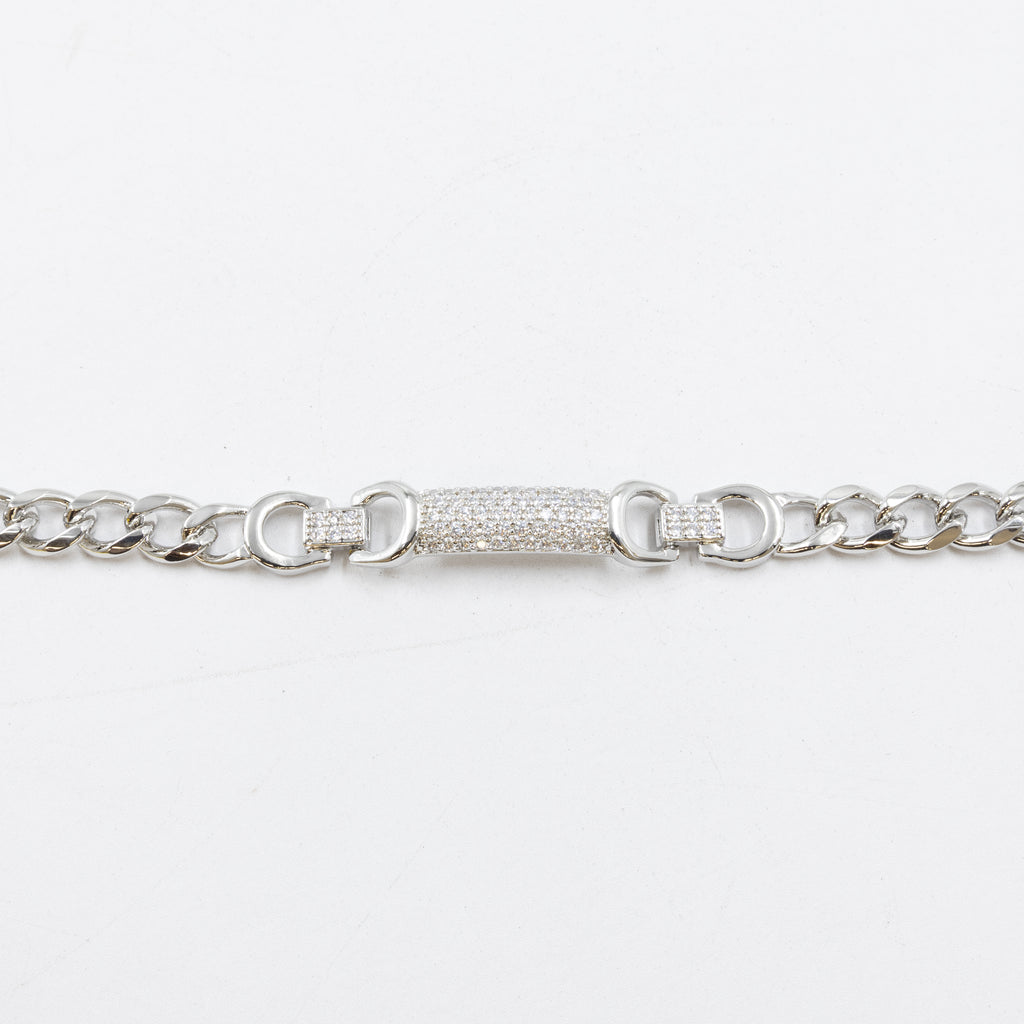Cadenas de Pulseras Plateadas con Piedras M9 Oro Laminado