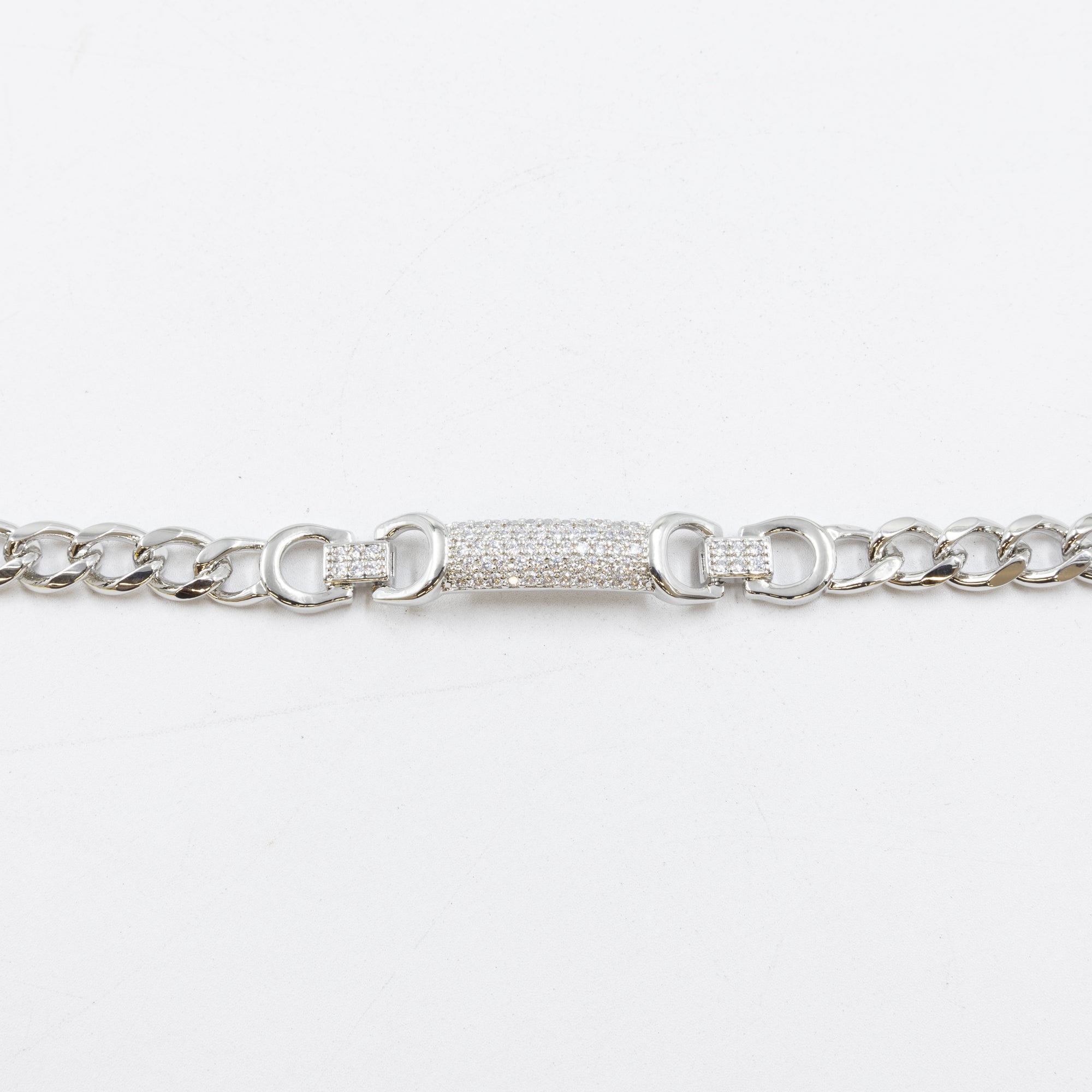 Cadenas de Pulseras Plateadas con Piedras M9 Oro Laminado
