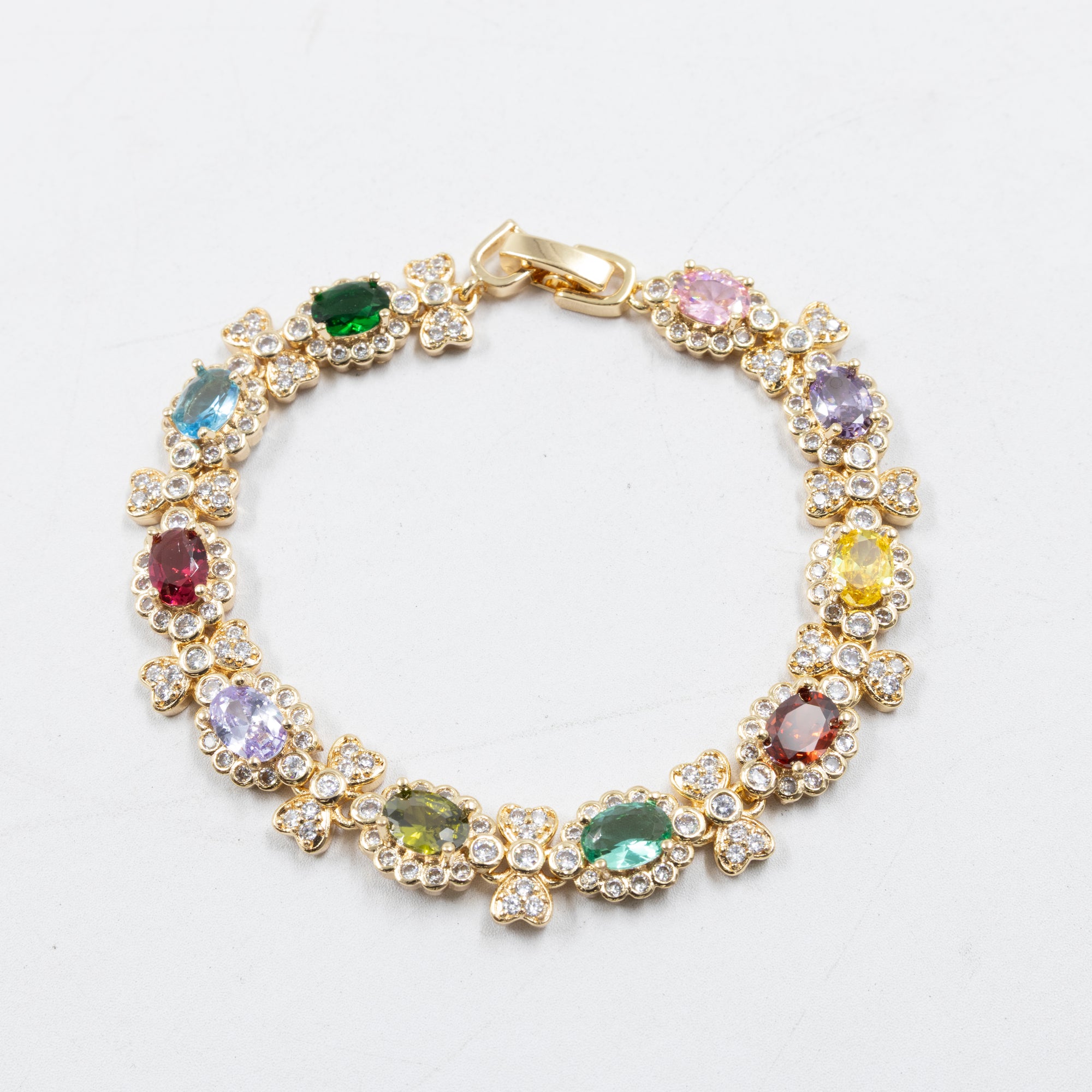 Pulseras Doradas con Piedras M13 Oro Laminado