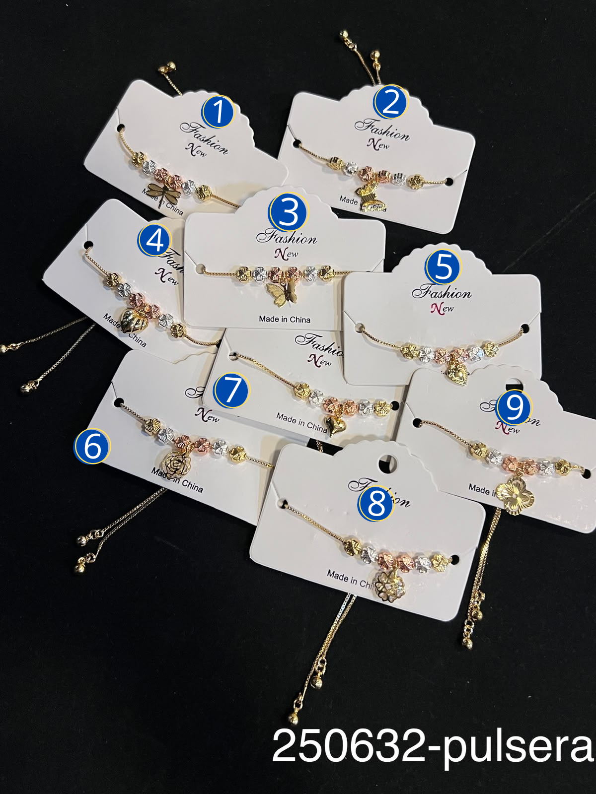 [13/AGOSTO/26] Pulseras Doradas con Dije M3 Oro Laminado