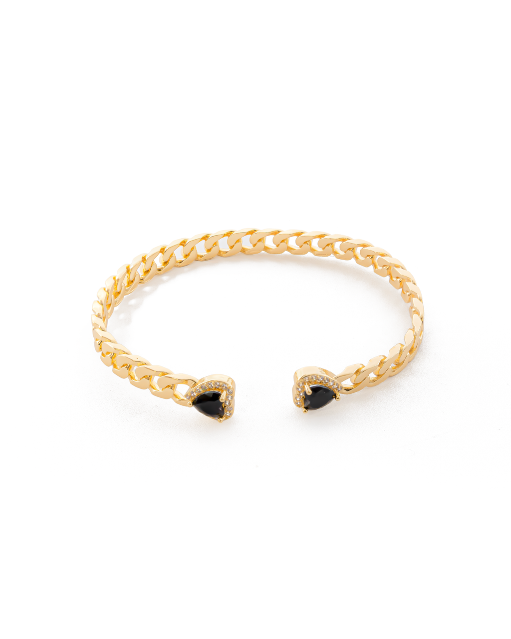 Brazalete Dorado con Piedras M3 Oro Laminado