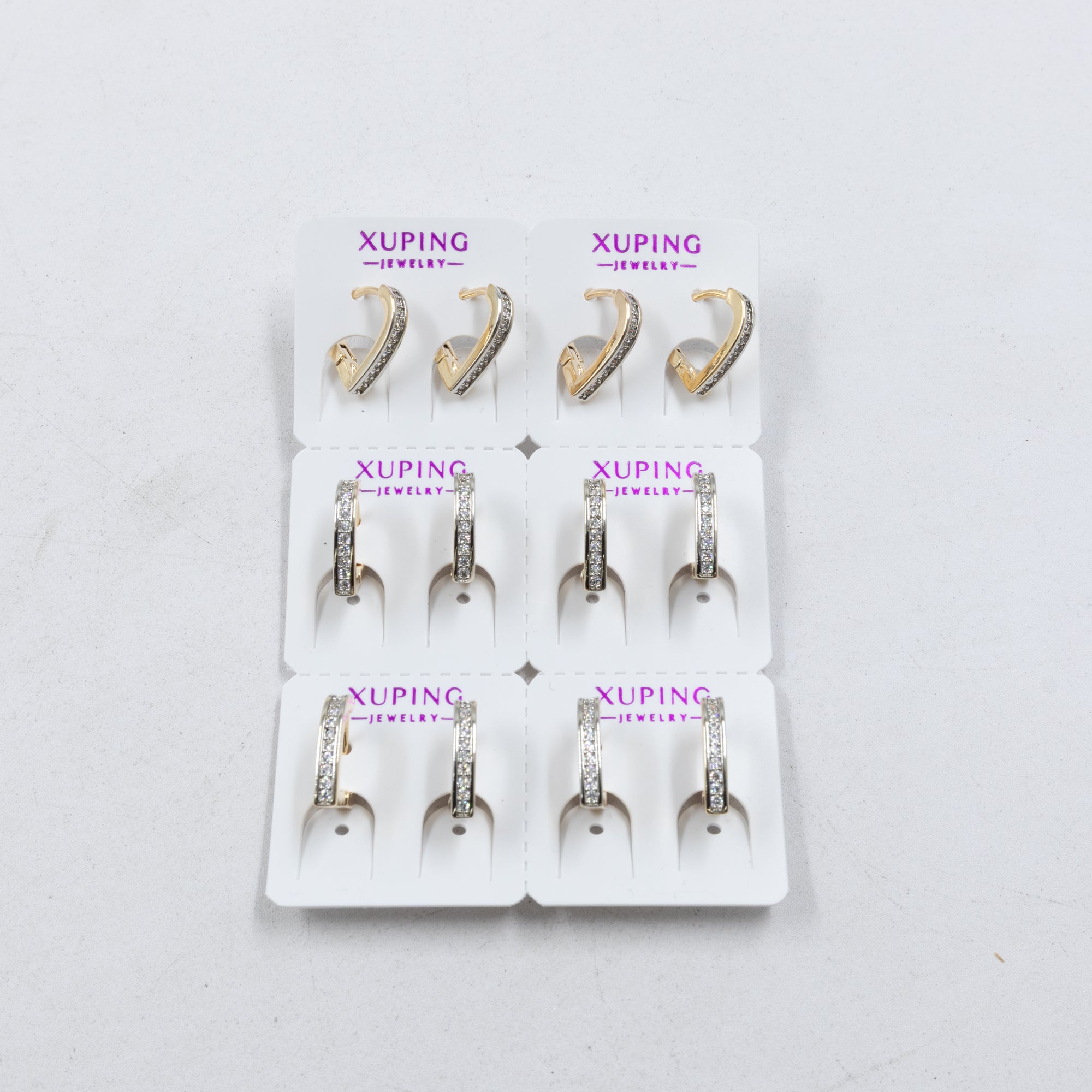 Paquete de 6 pares de Aretes Xuping Dorado M7 Oro Laminado